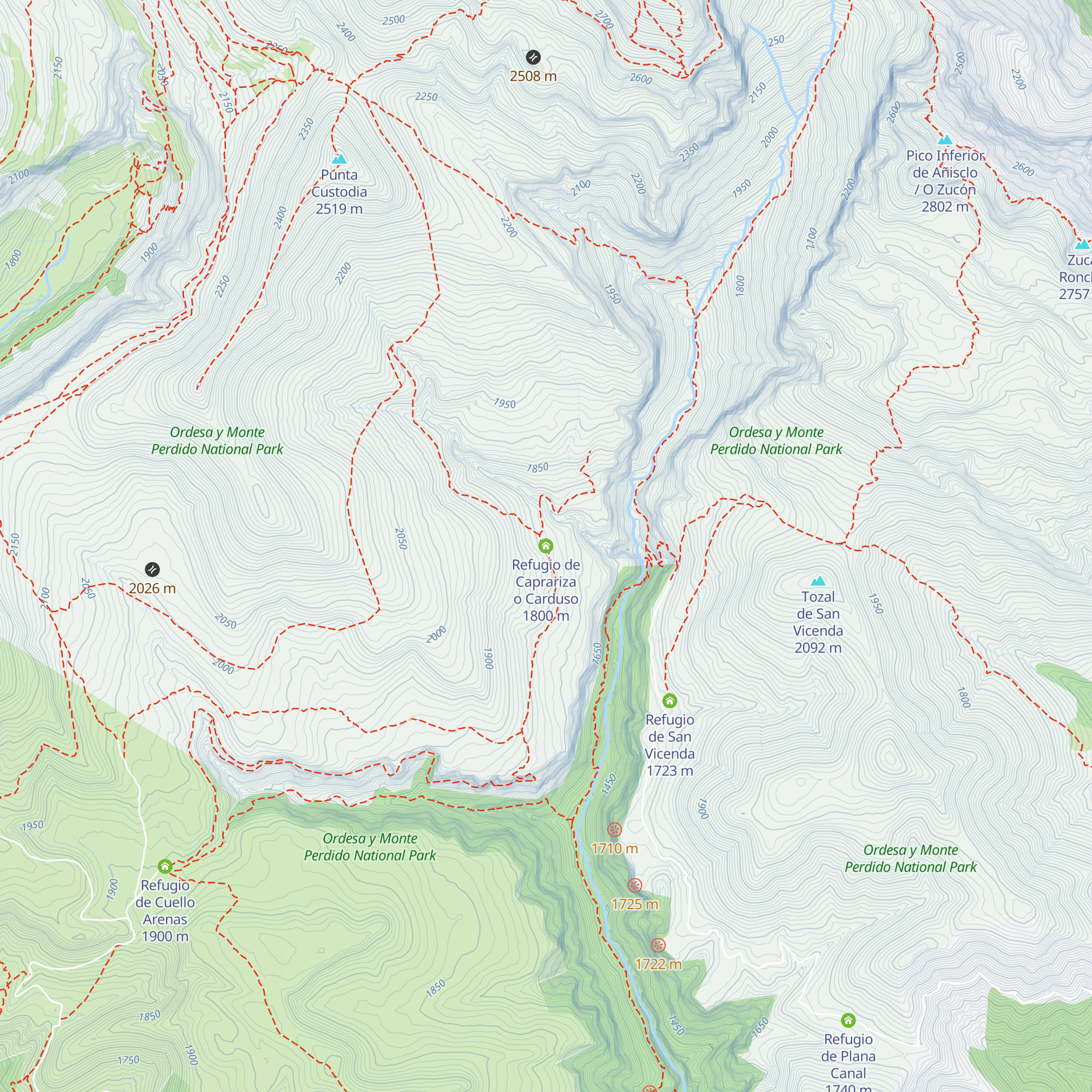 Refugio de Caprariza o Carduso map