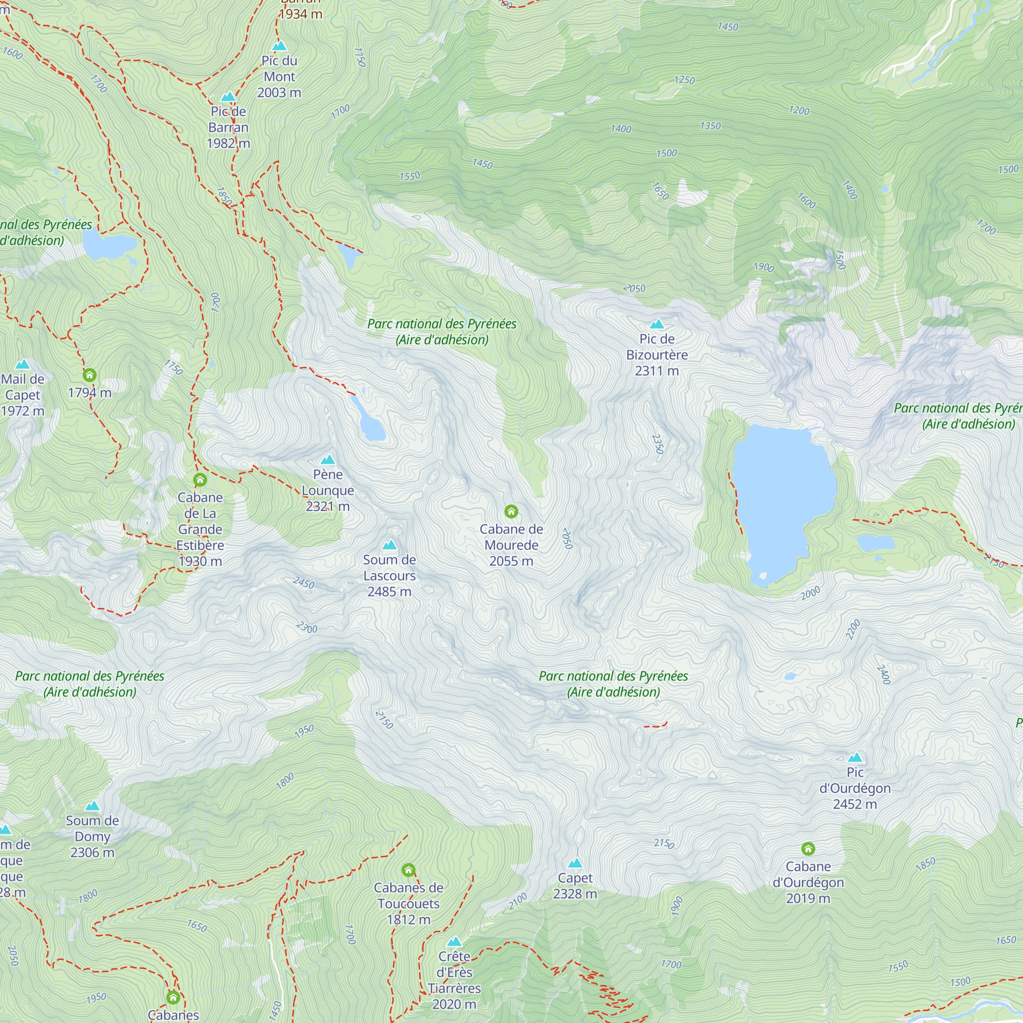 Cabane de Mourede map