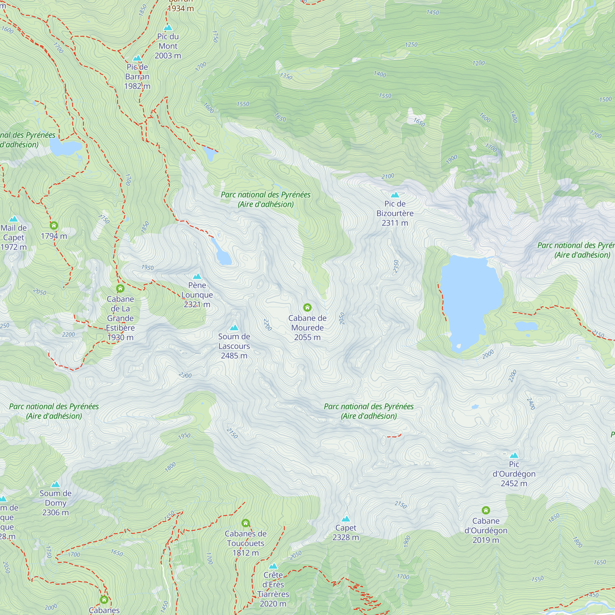 Cabane de Mourede map