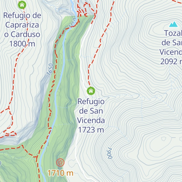 Map of Refugio de San Vicenda