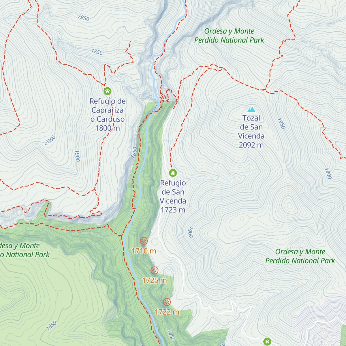 Refugio de San Vicenda map