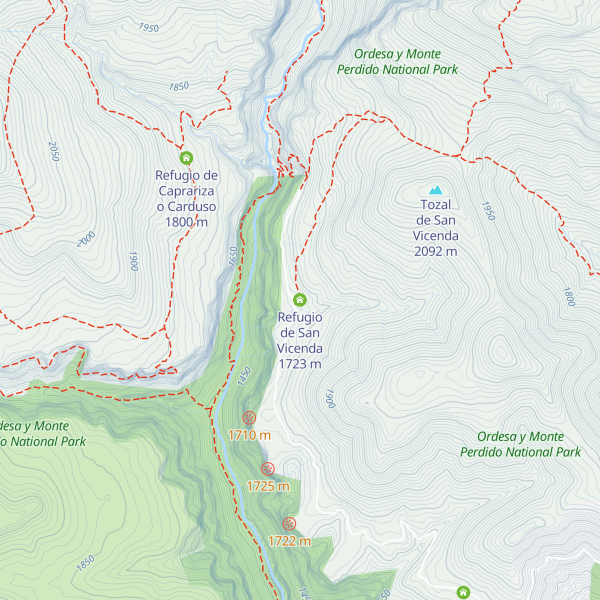 Refugio de San Vicenda map