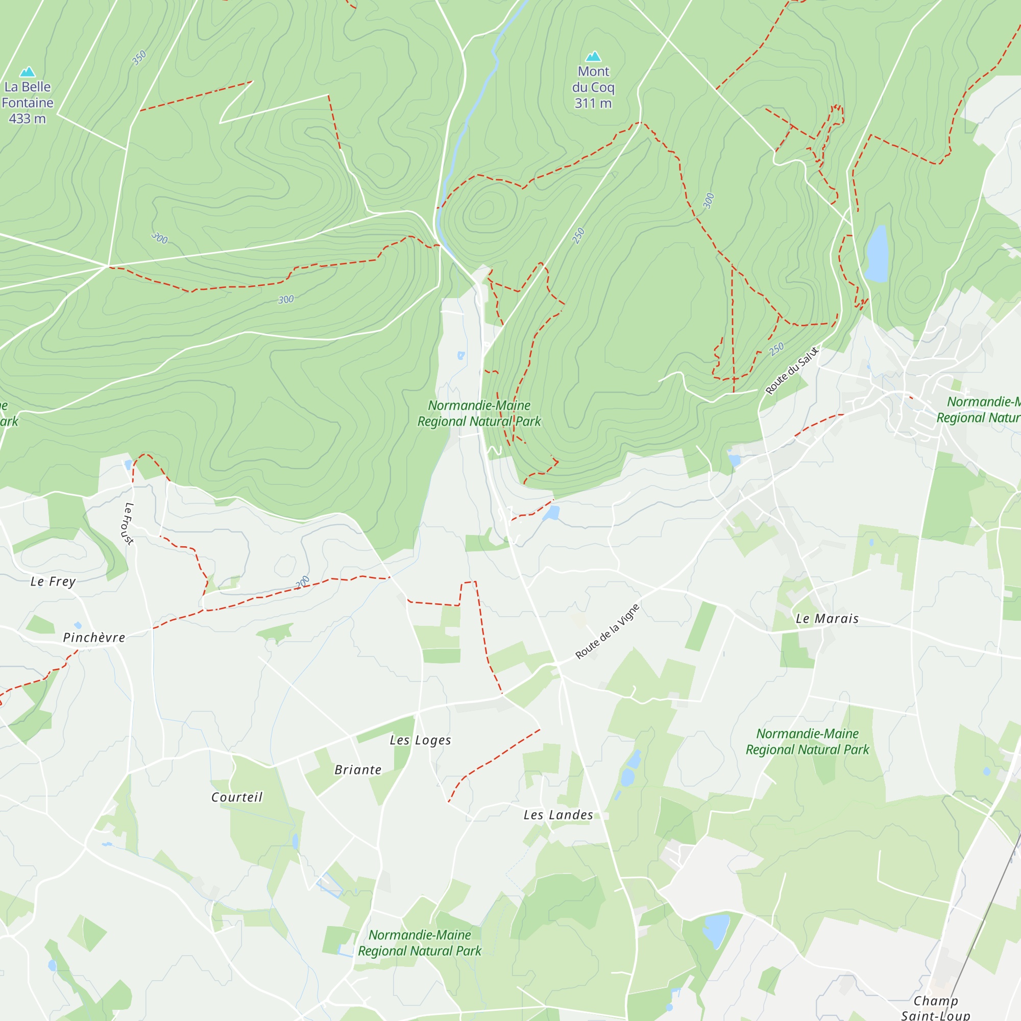 Gîtes d'Ecouves map