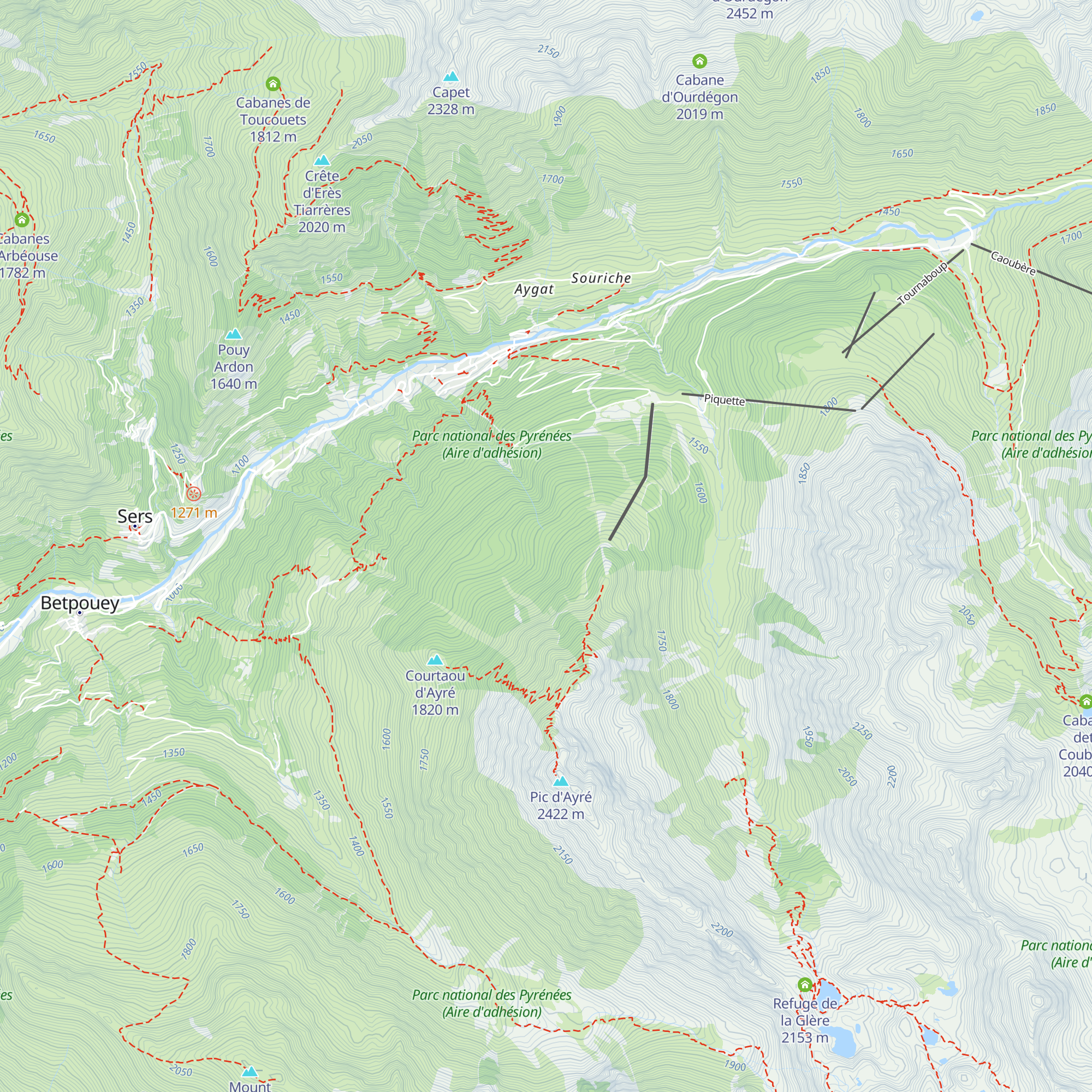 Cabane de l'Ayré map