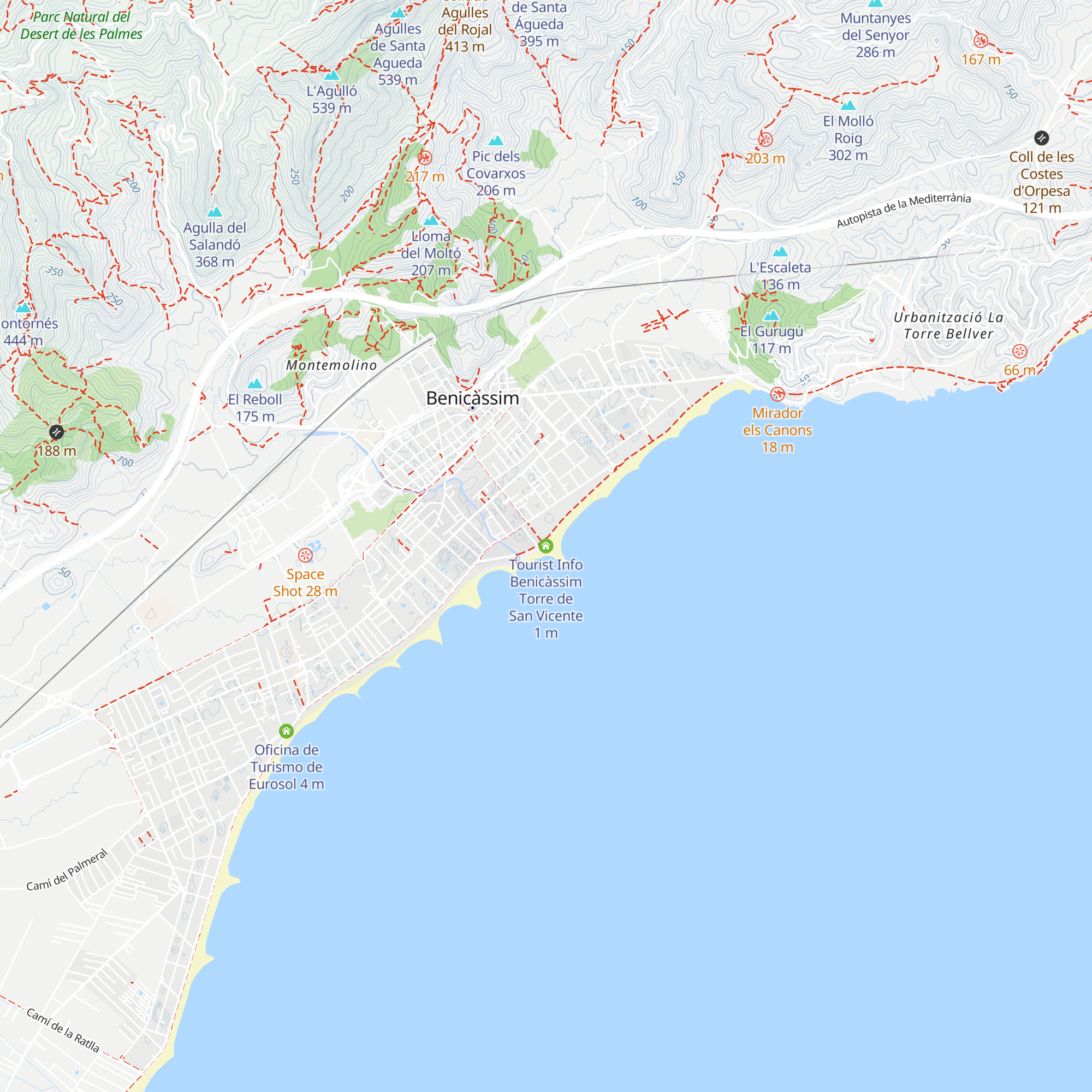 Tourist Info Benicàssim Torre de San Vicente map