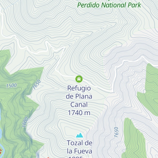 Map of Refugio de Plana Canal