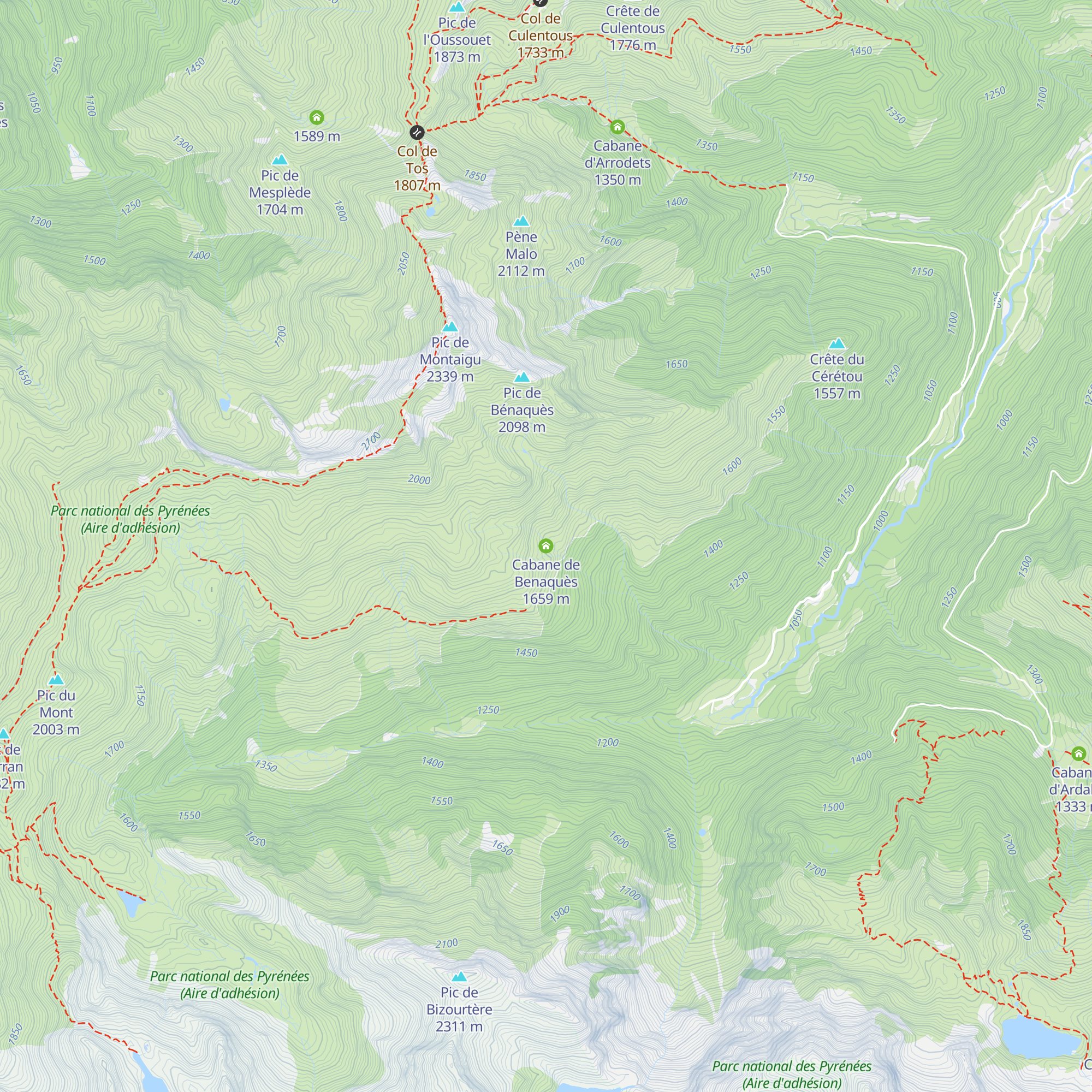 Cabane de Benaquès map