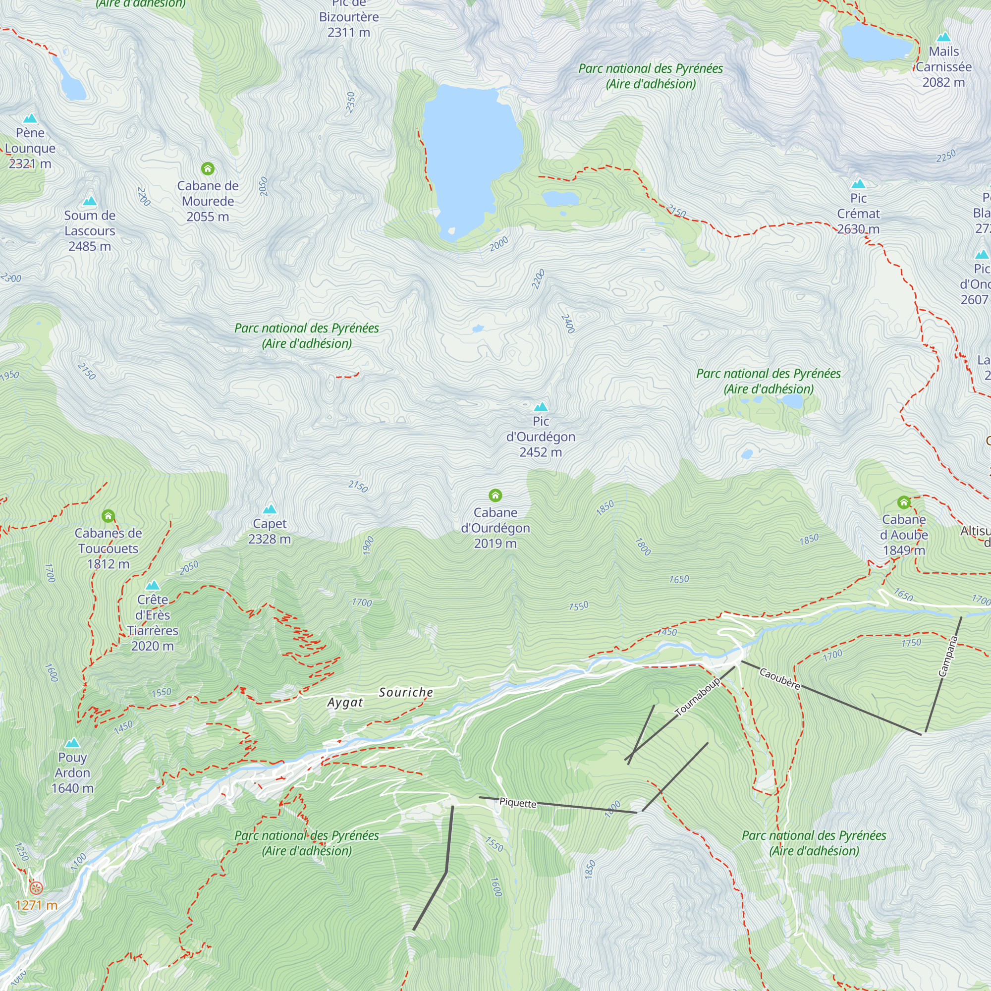 Cabane d'Ourdégon map