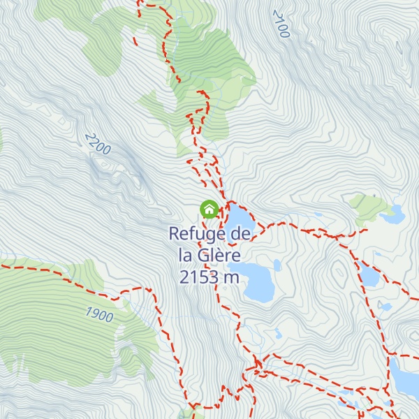 Map of Refuge de la Glère