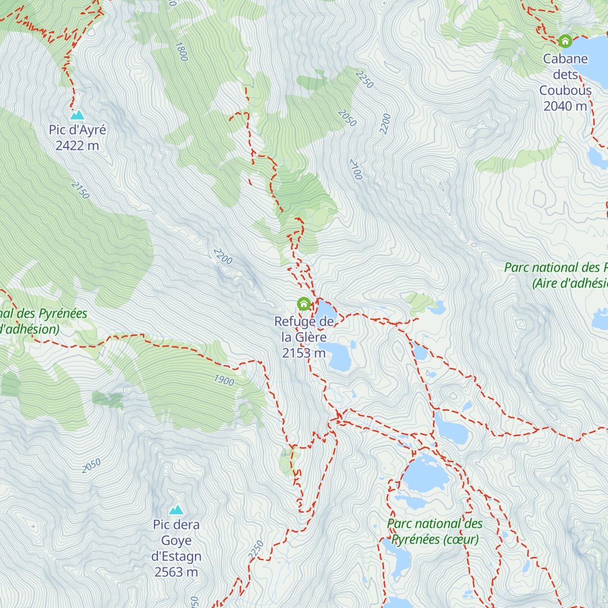 Refuge de la Glère map