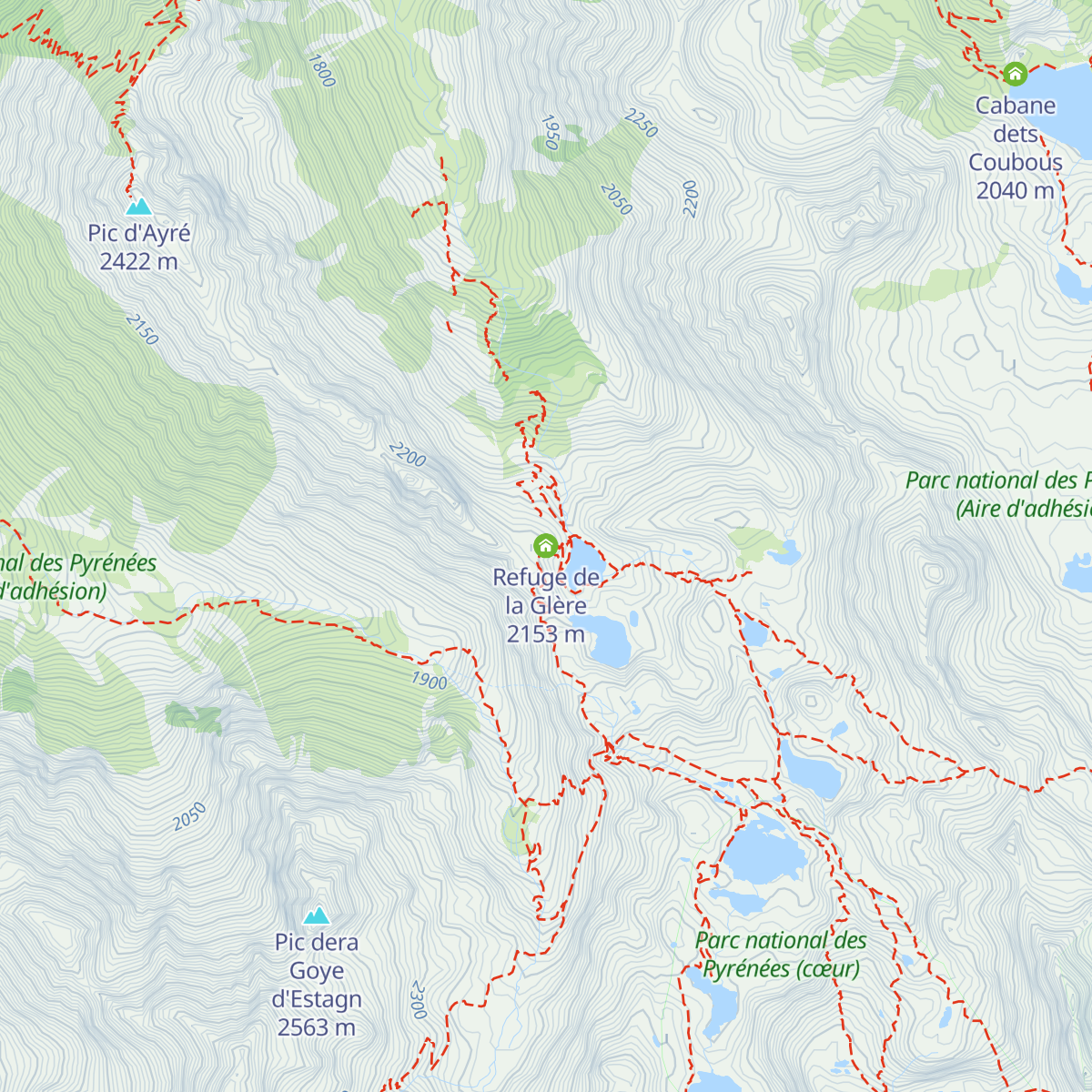 Refuge de la Glère map