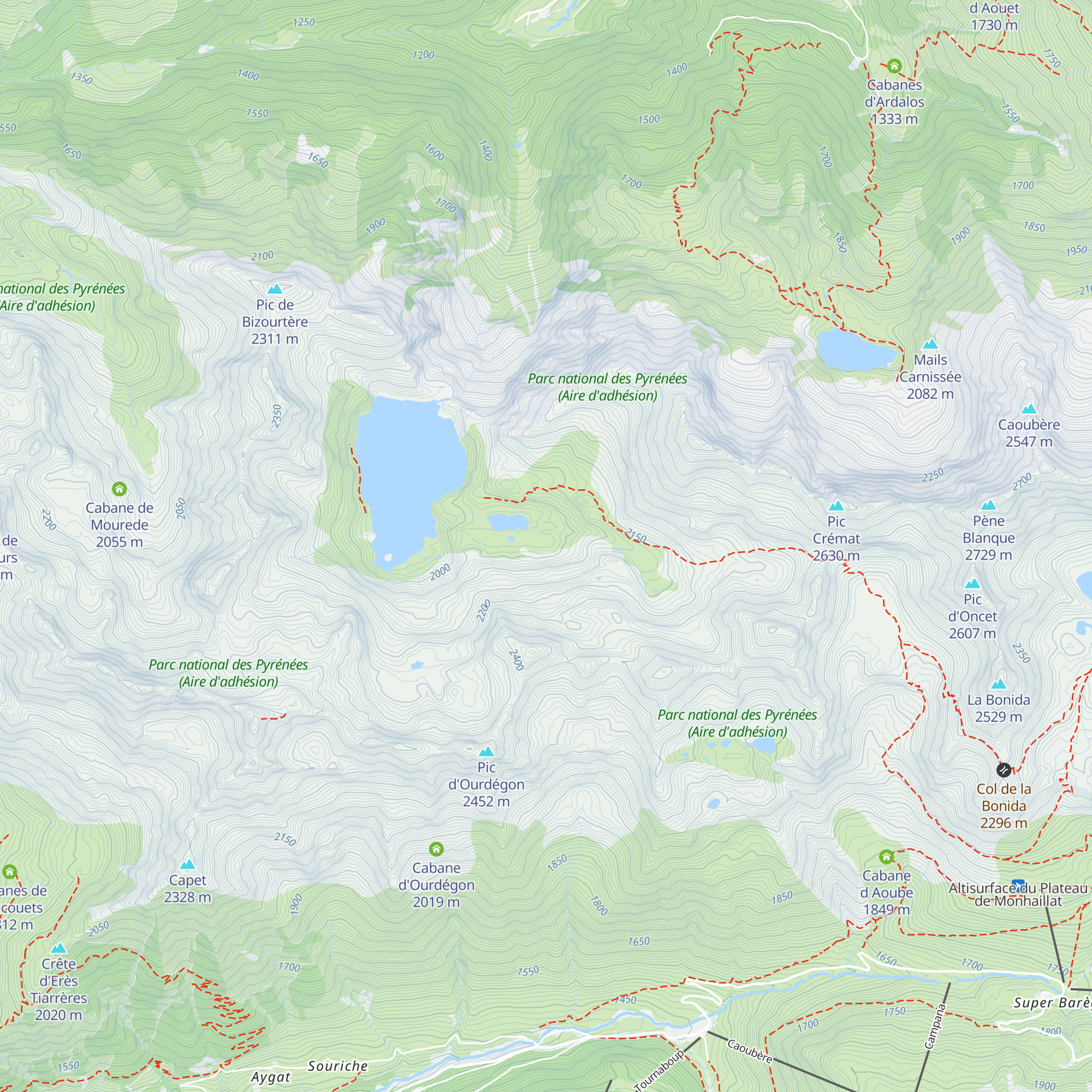 Cabanes du Lacquet map