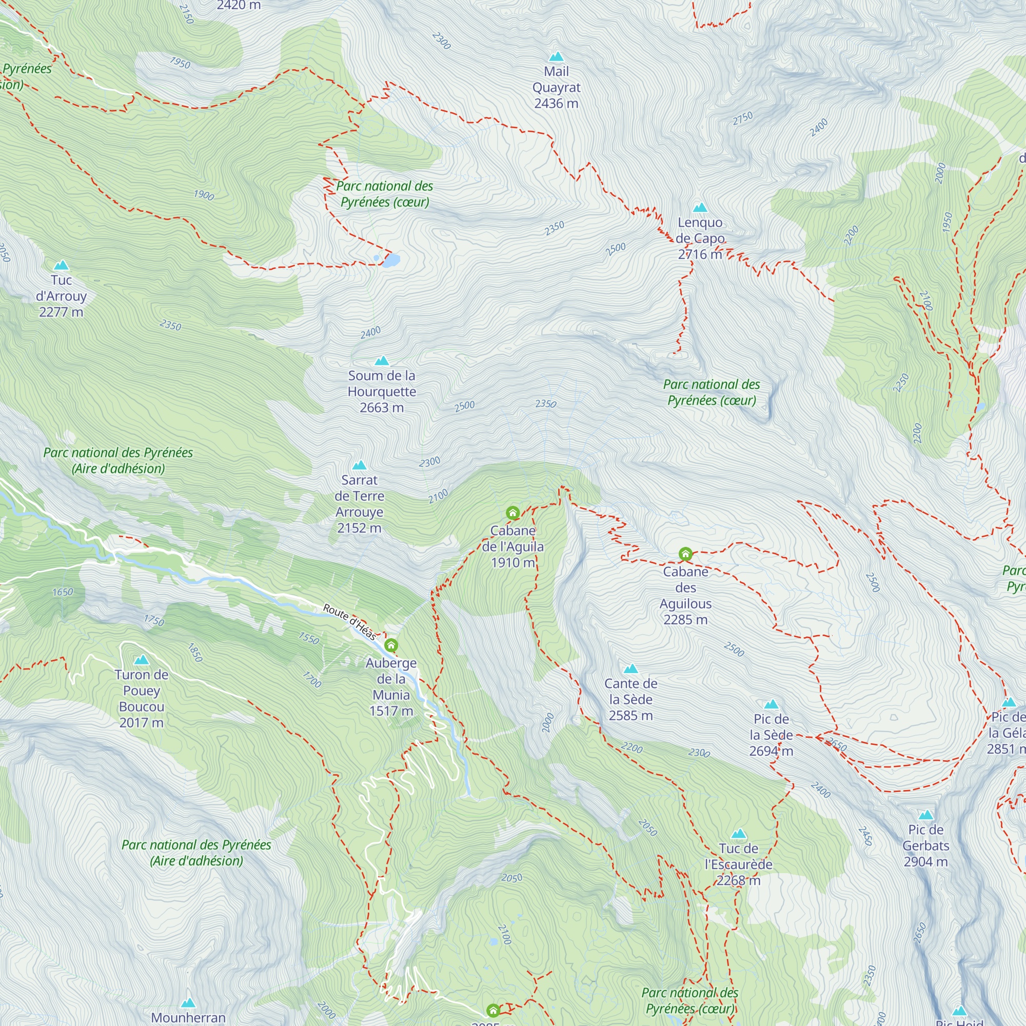 Cabane de l'Aguila map