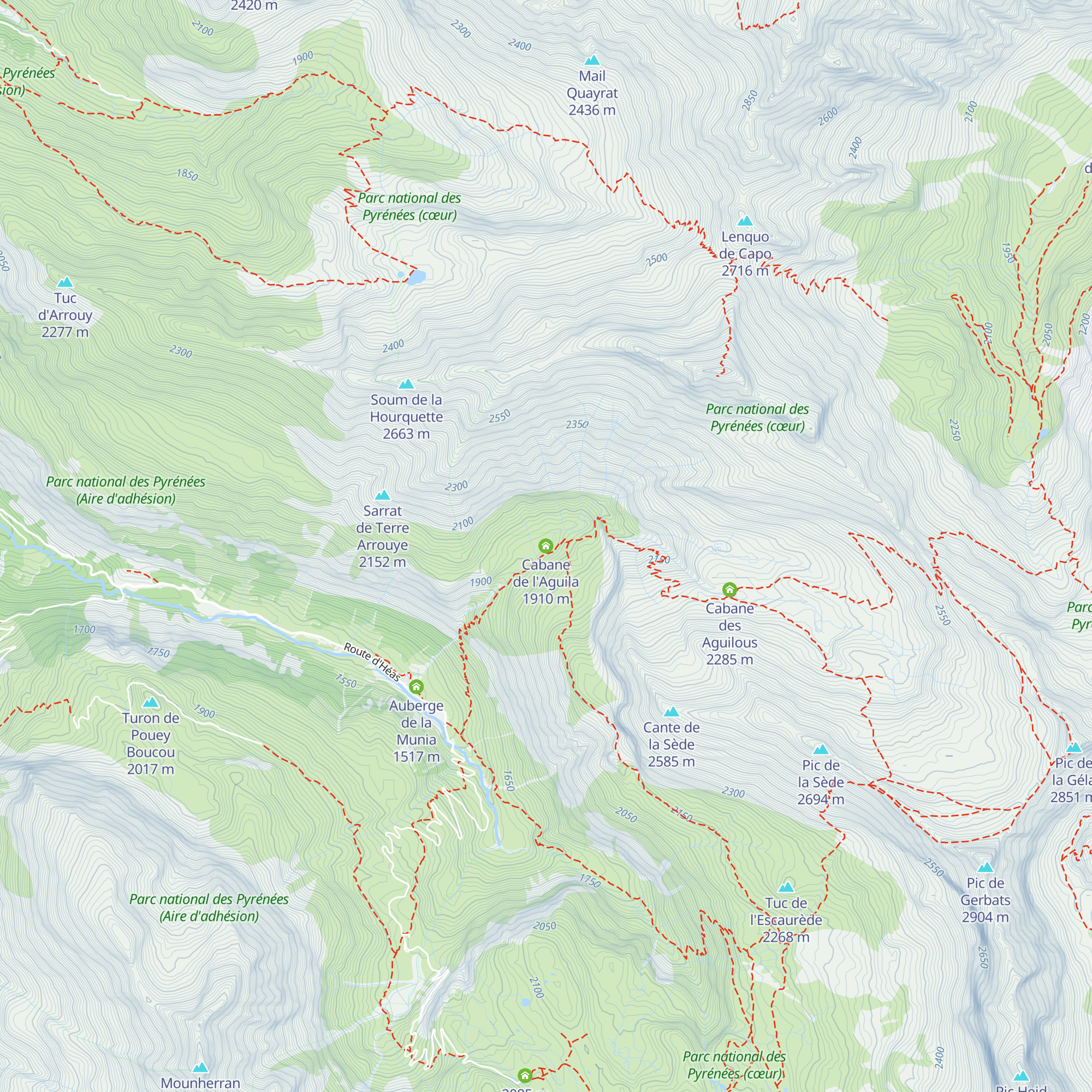Cabane de l'Aguila map