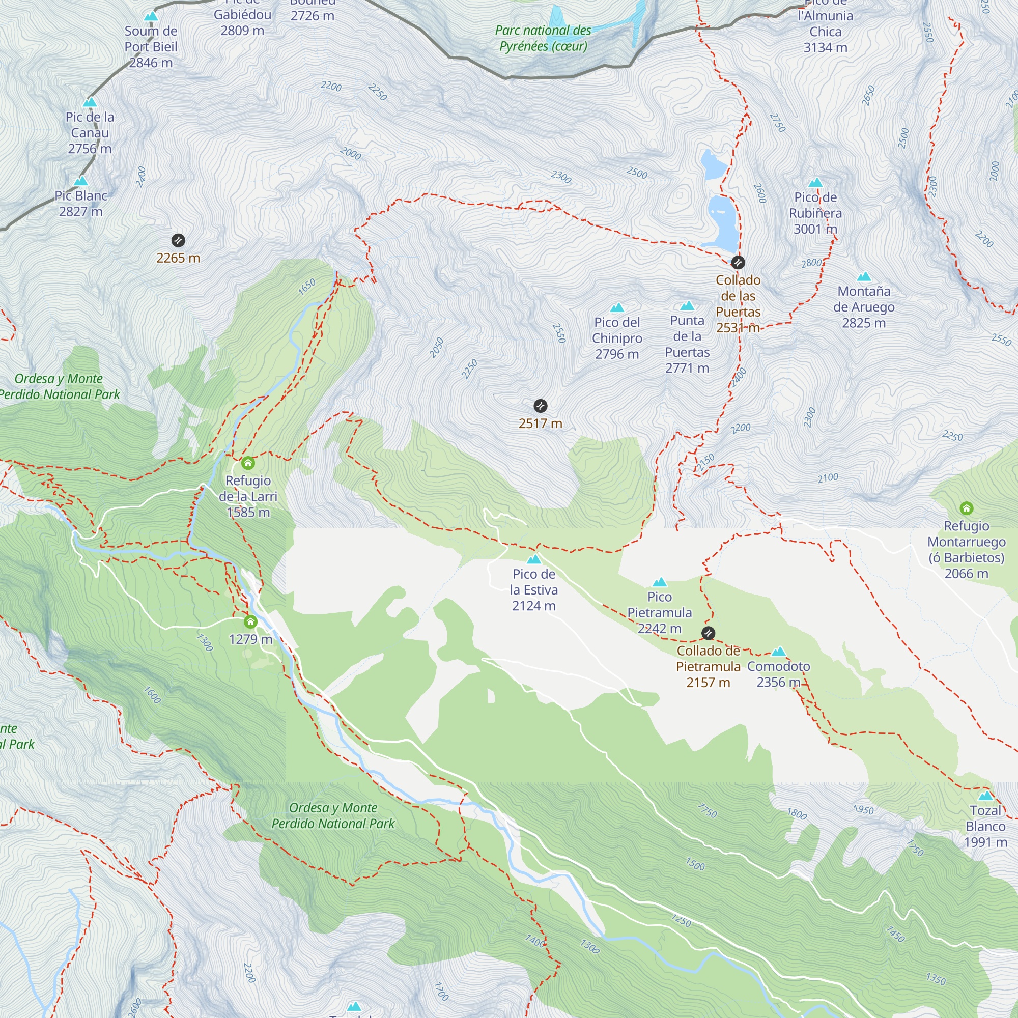 Refugio de la Estiva map
