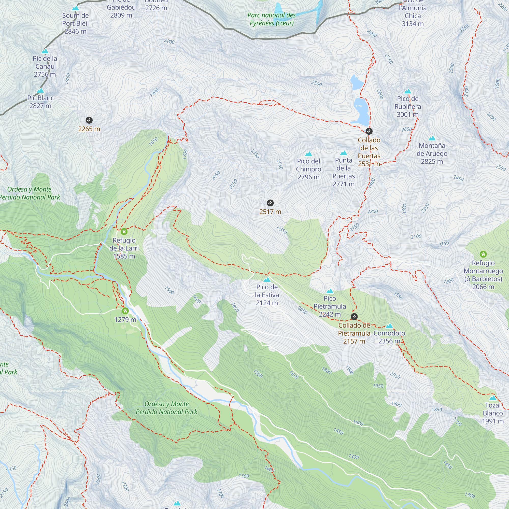 Refugio de la Estiva map