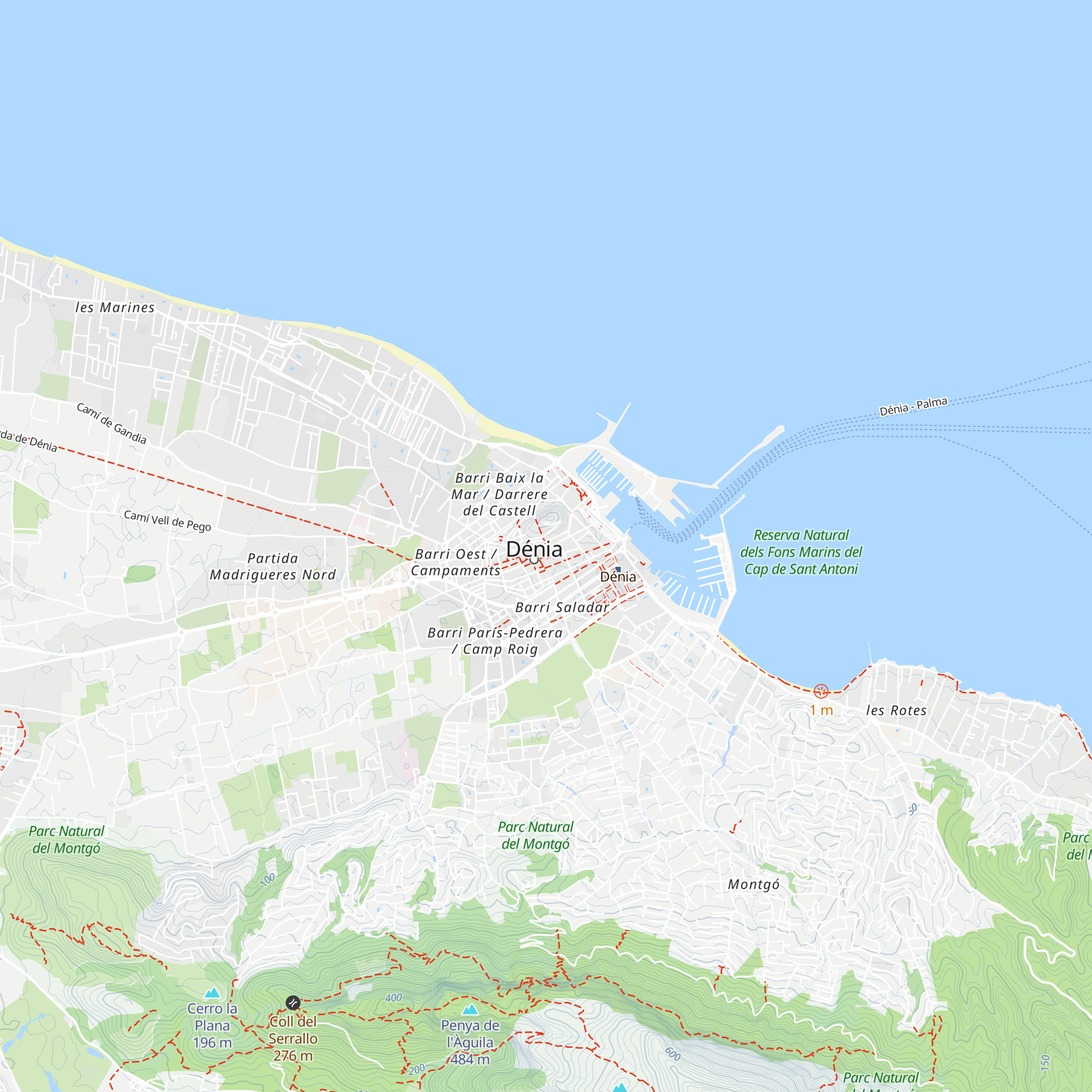 Tourist Info de Dénia map