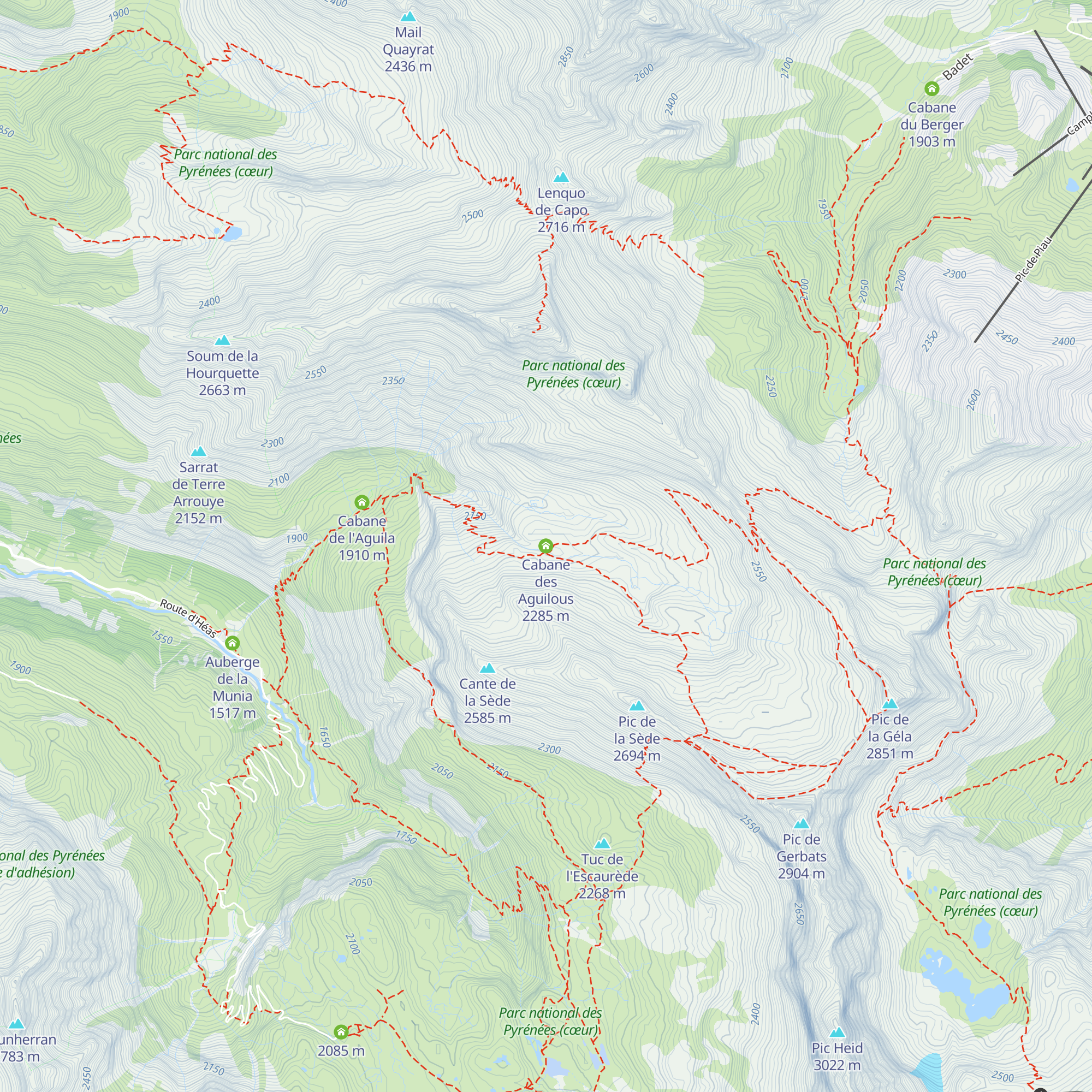 Cabane des Aguilous map
