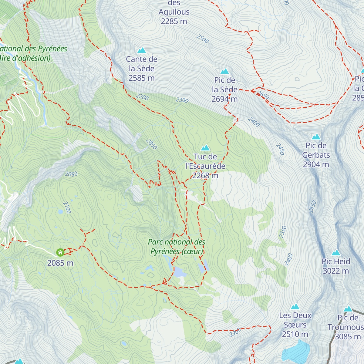Cabane des Aires map