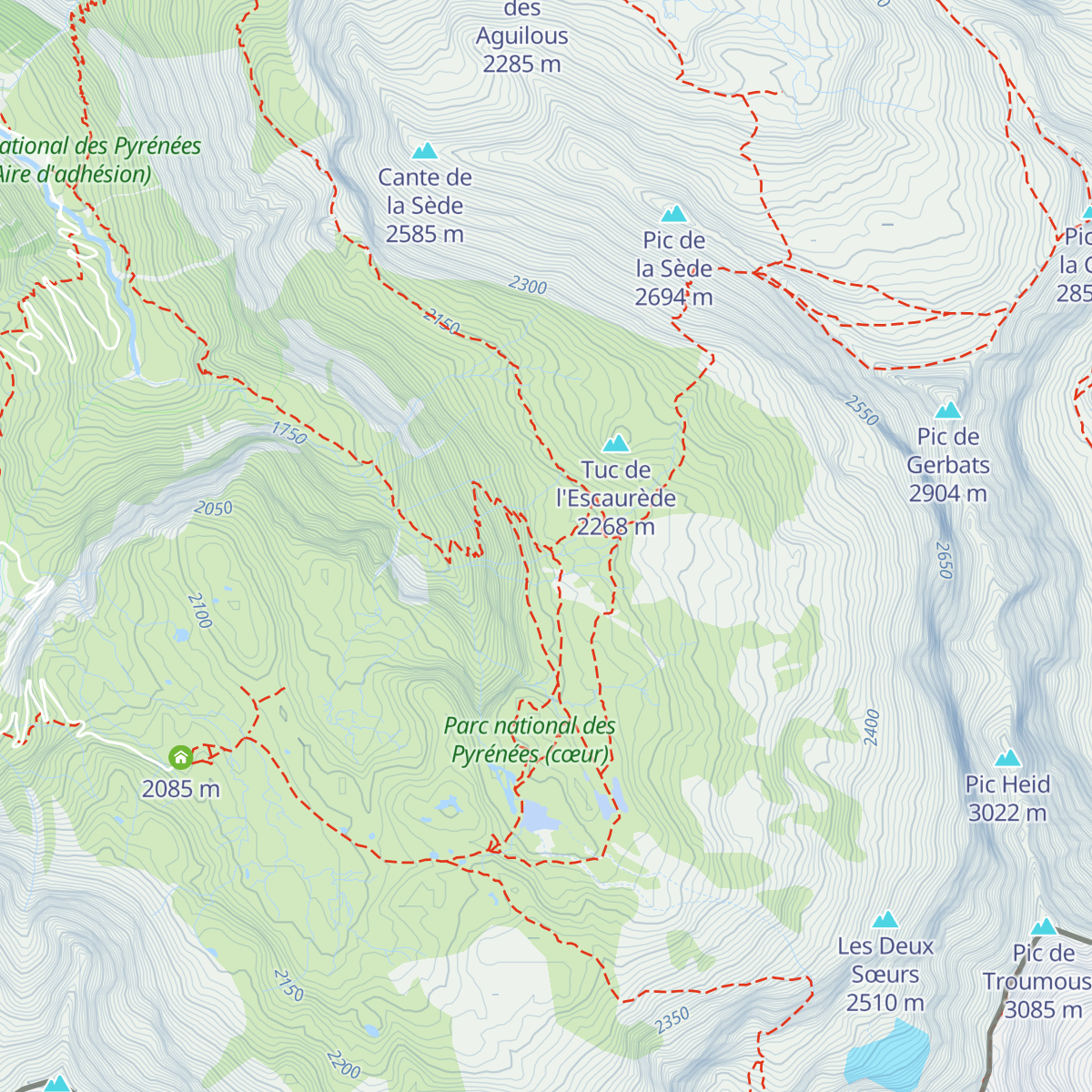 Cabane des Aires map