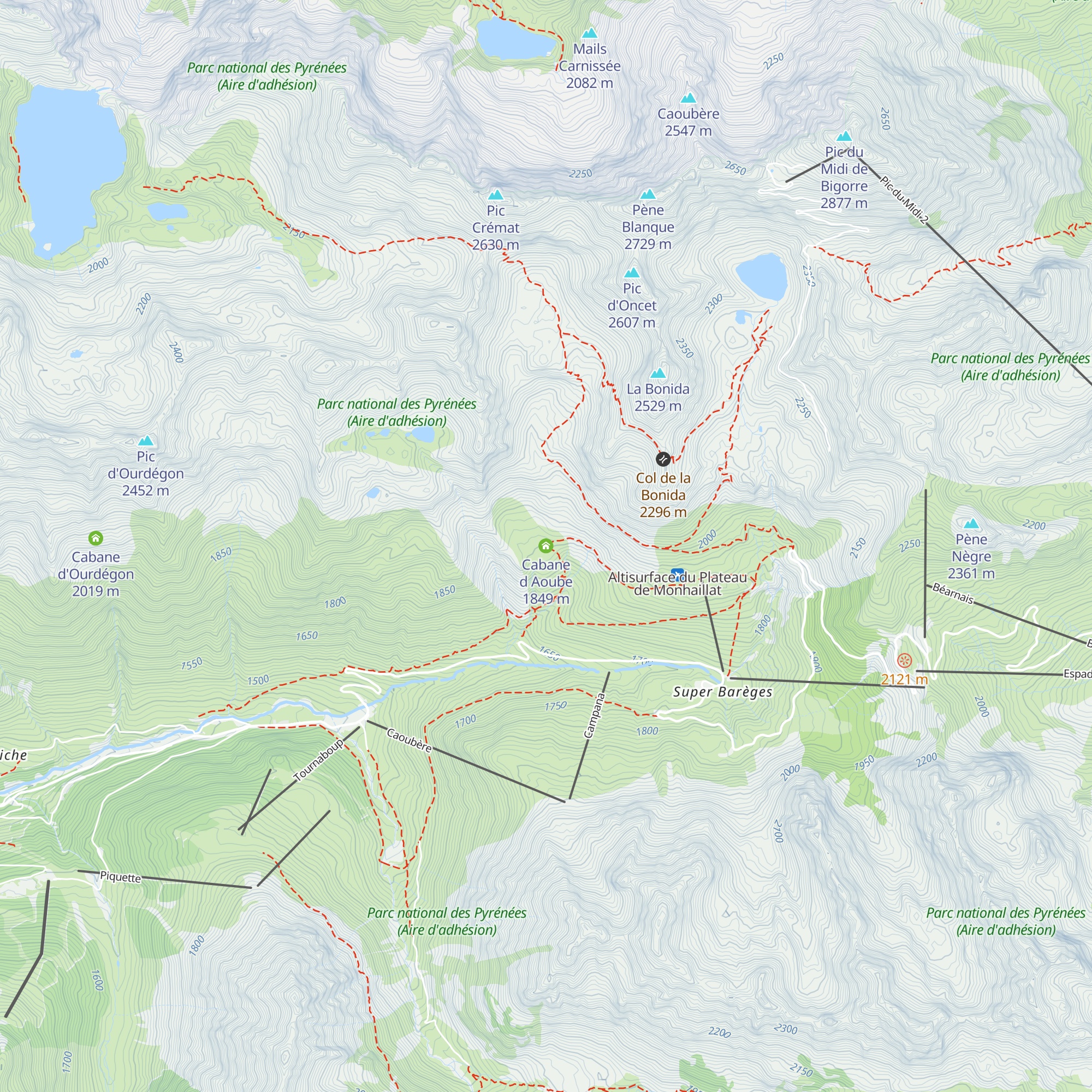 Cabane d Aoube map