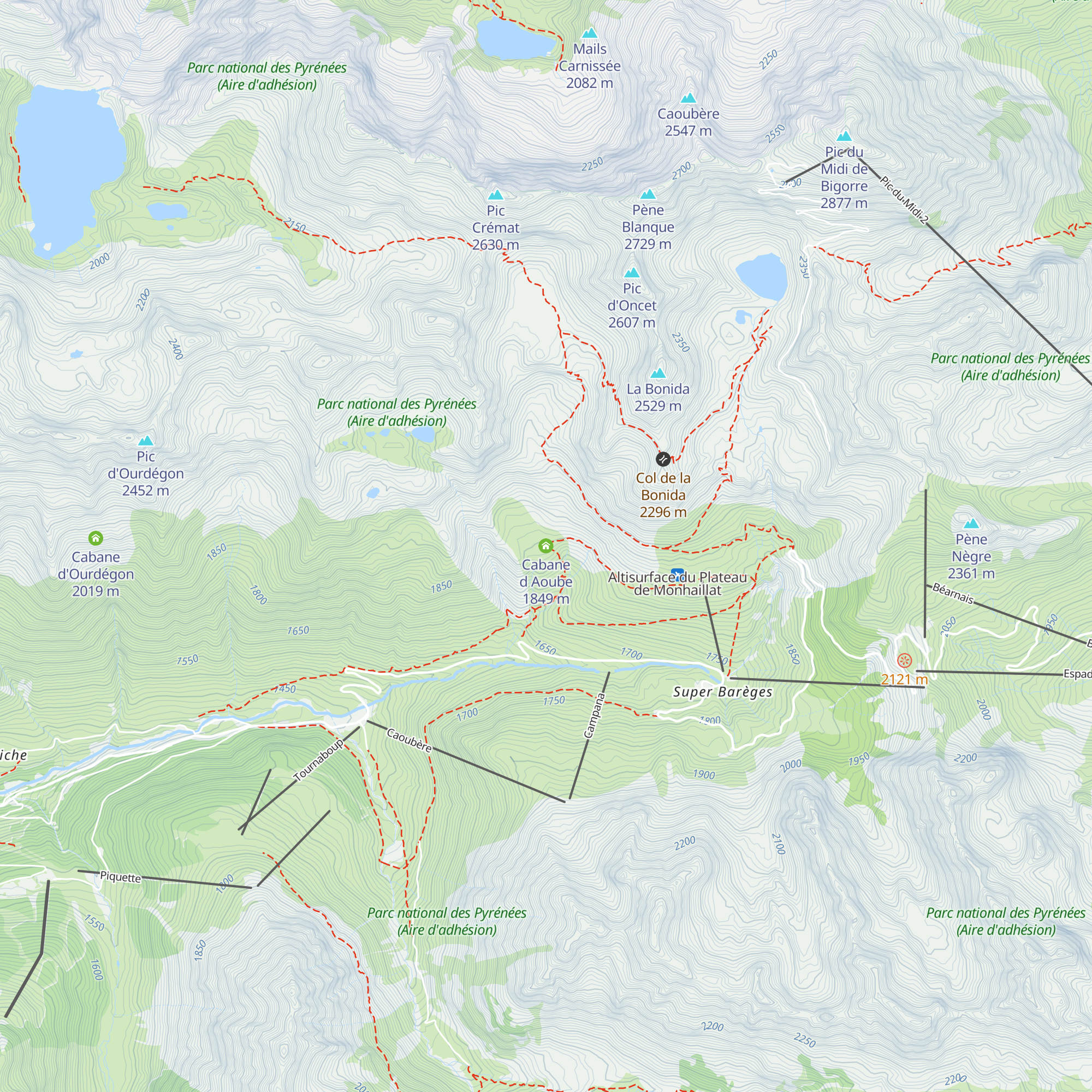 Cabane d Aoube map