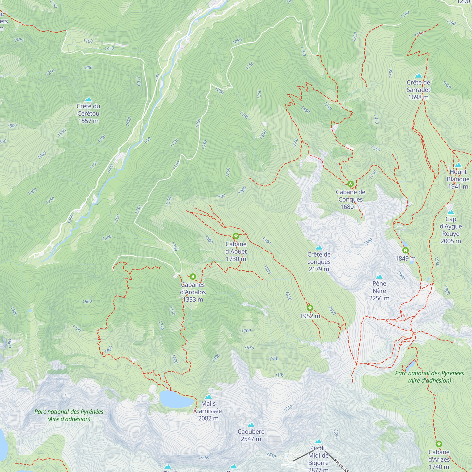 Cabane d Aouet map
