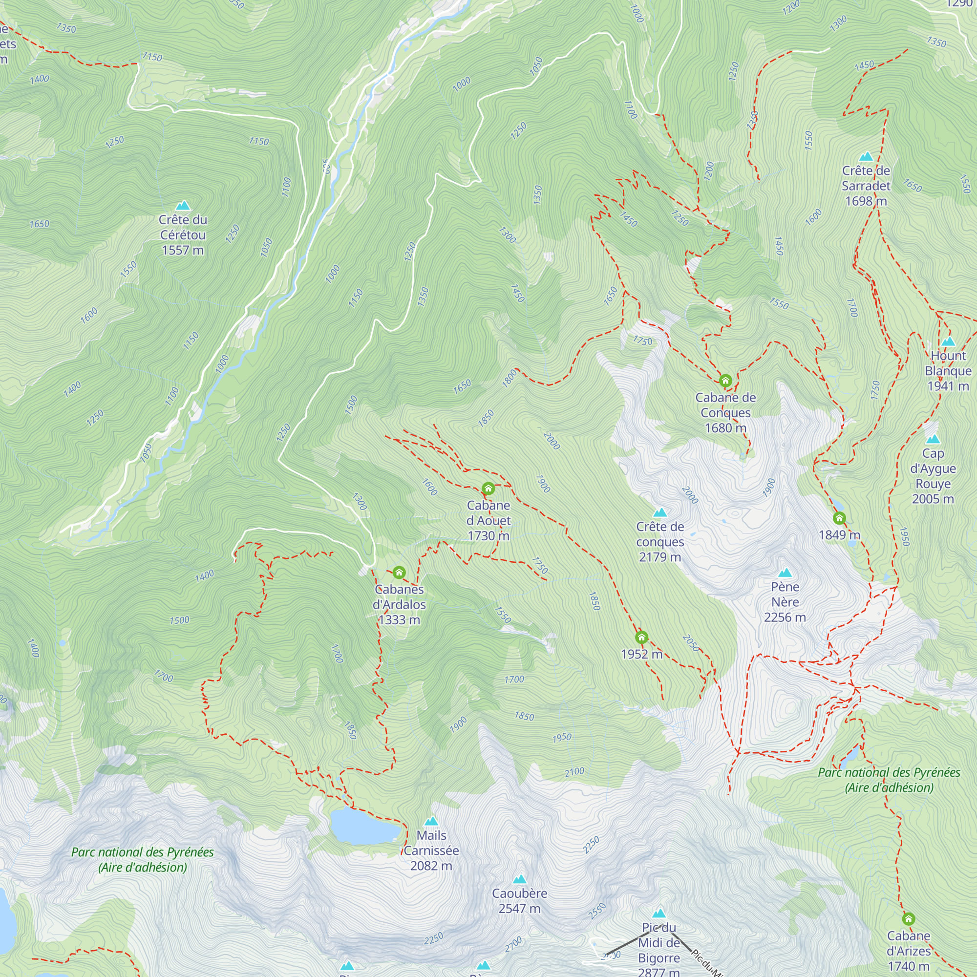 Cabane d Aouet map