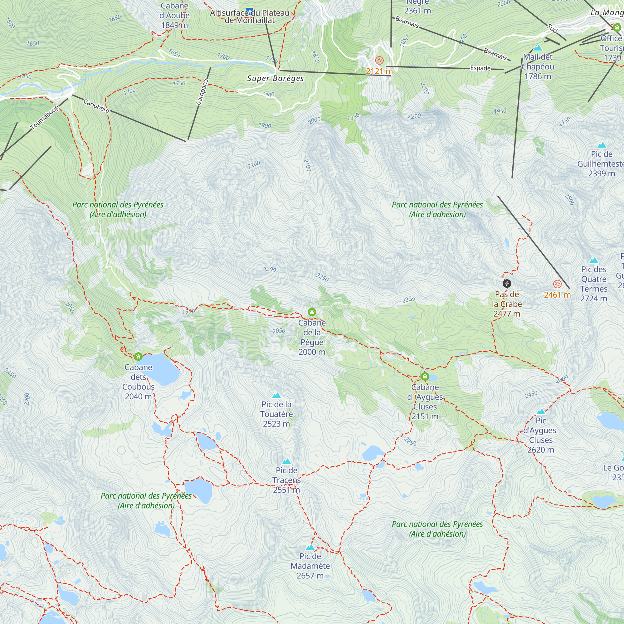 Cabane de la Pègue map