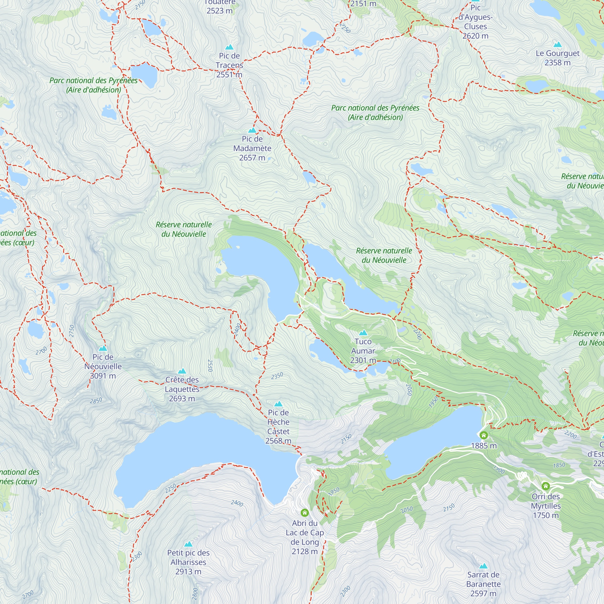 Refuge du Lac d'Aubert - Néouvielle map