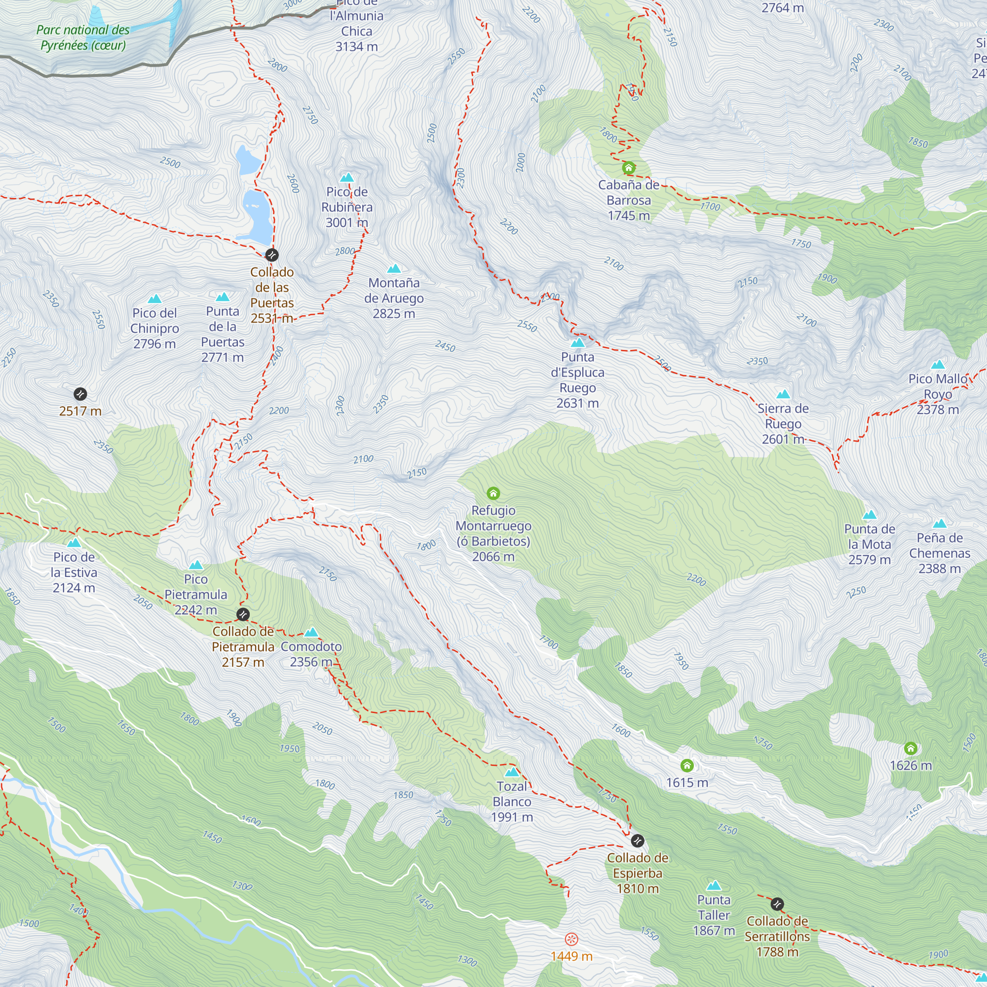 Refugio Montarruego (ó Barbietos) map