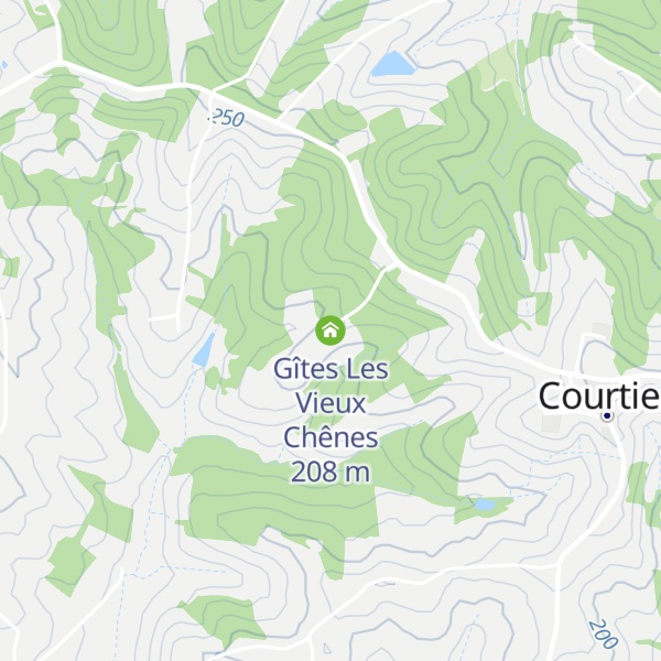 Map of Gîtes Les Vieux Chênes