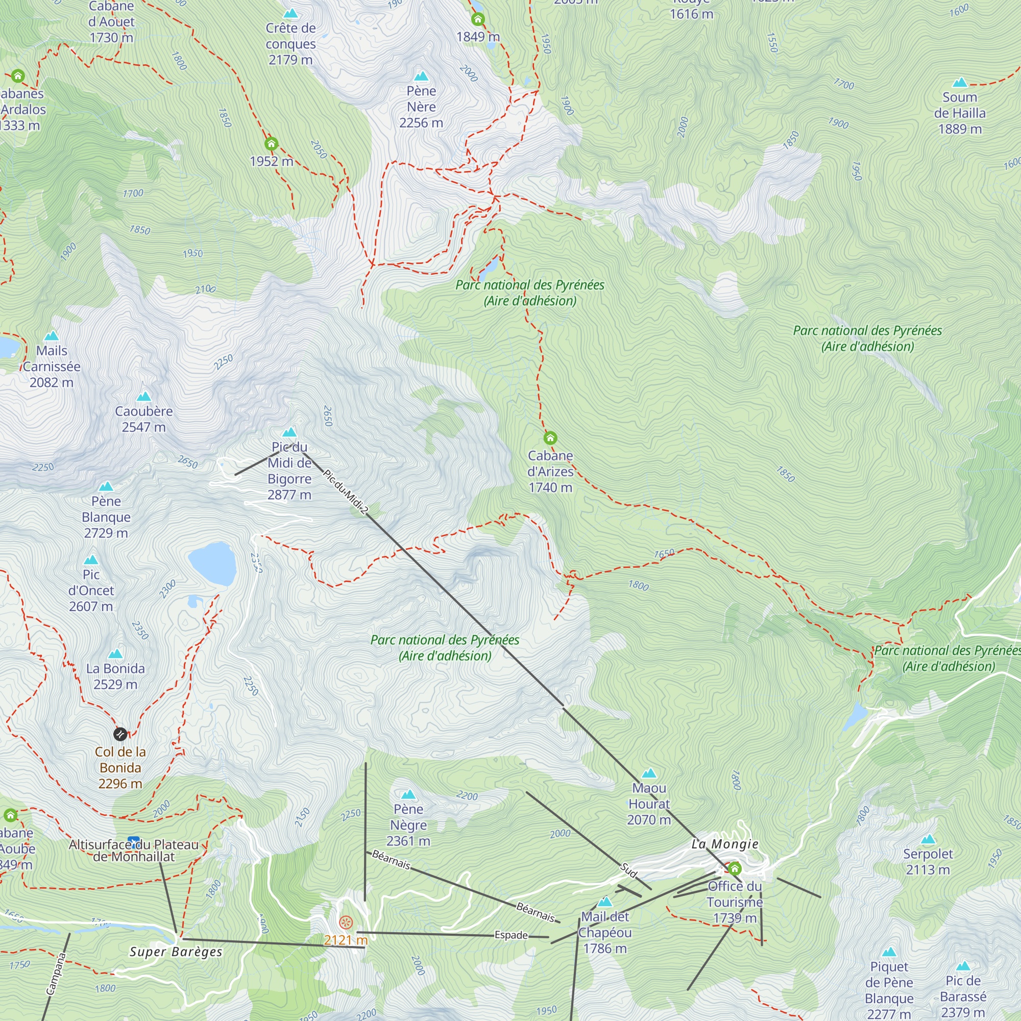 Cabane de Pène Blanque map