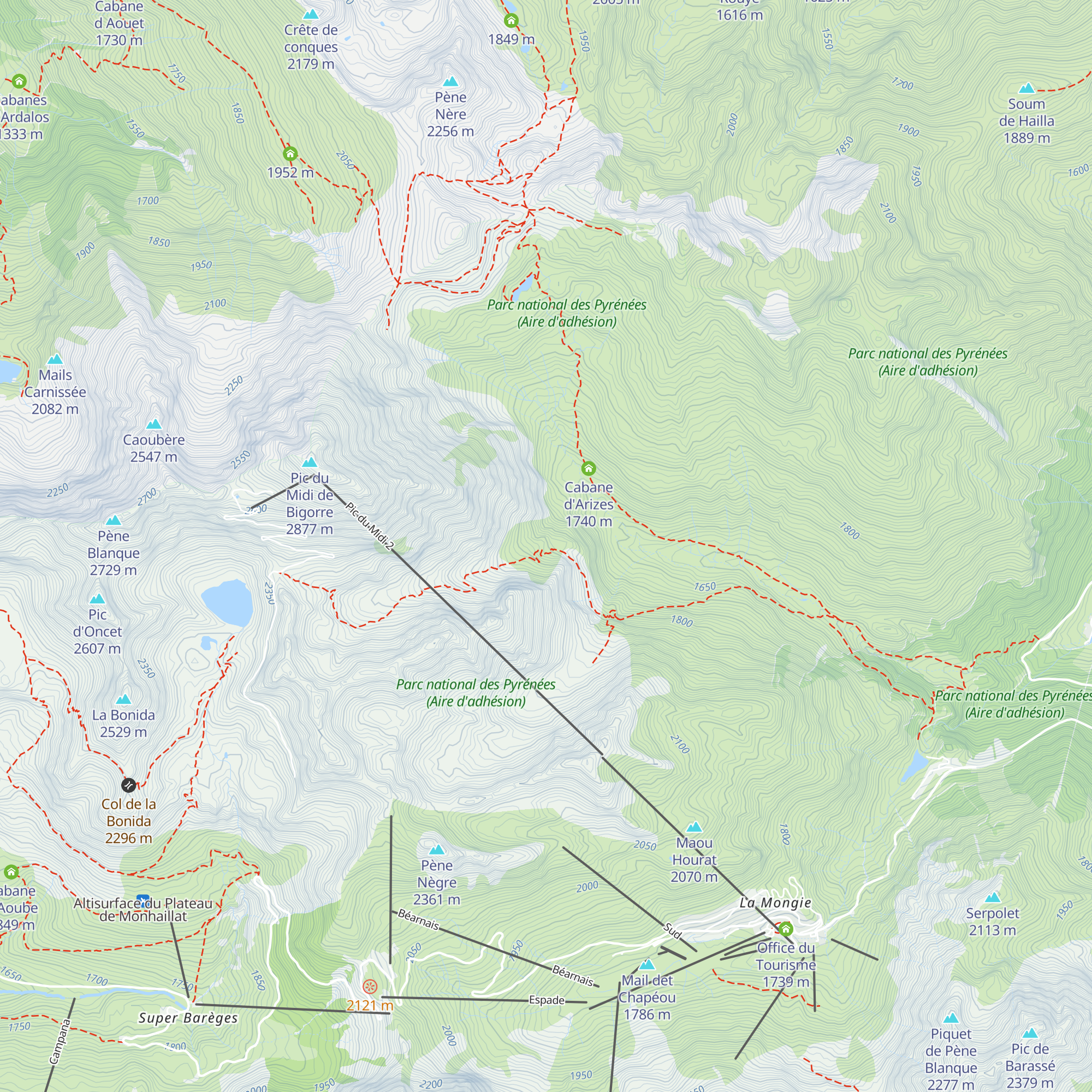 Cabane de Pène Blanque map