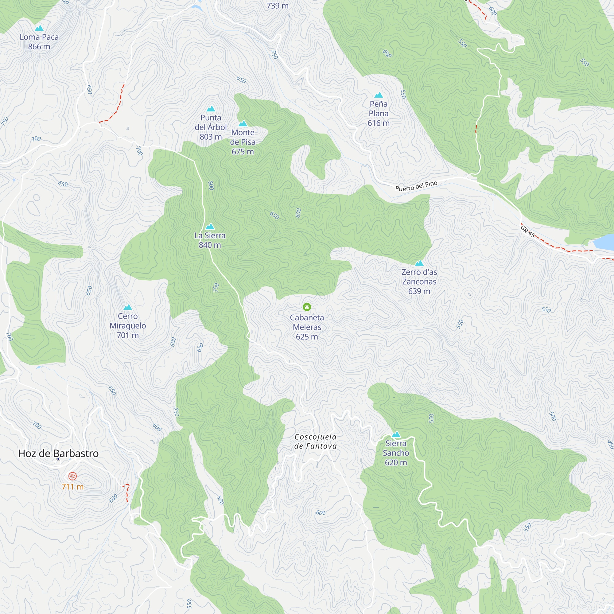 Cabaneta Meleras map