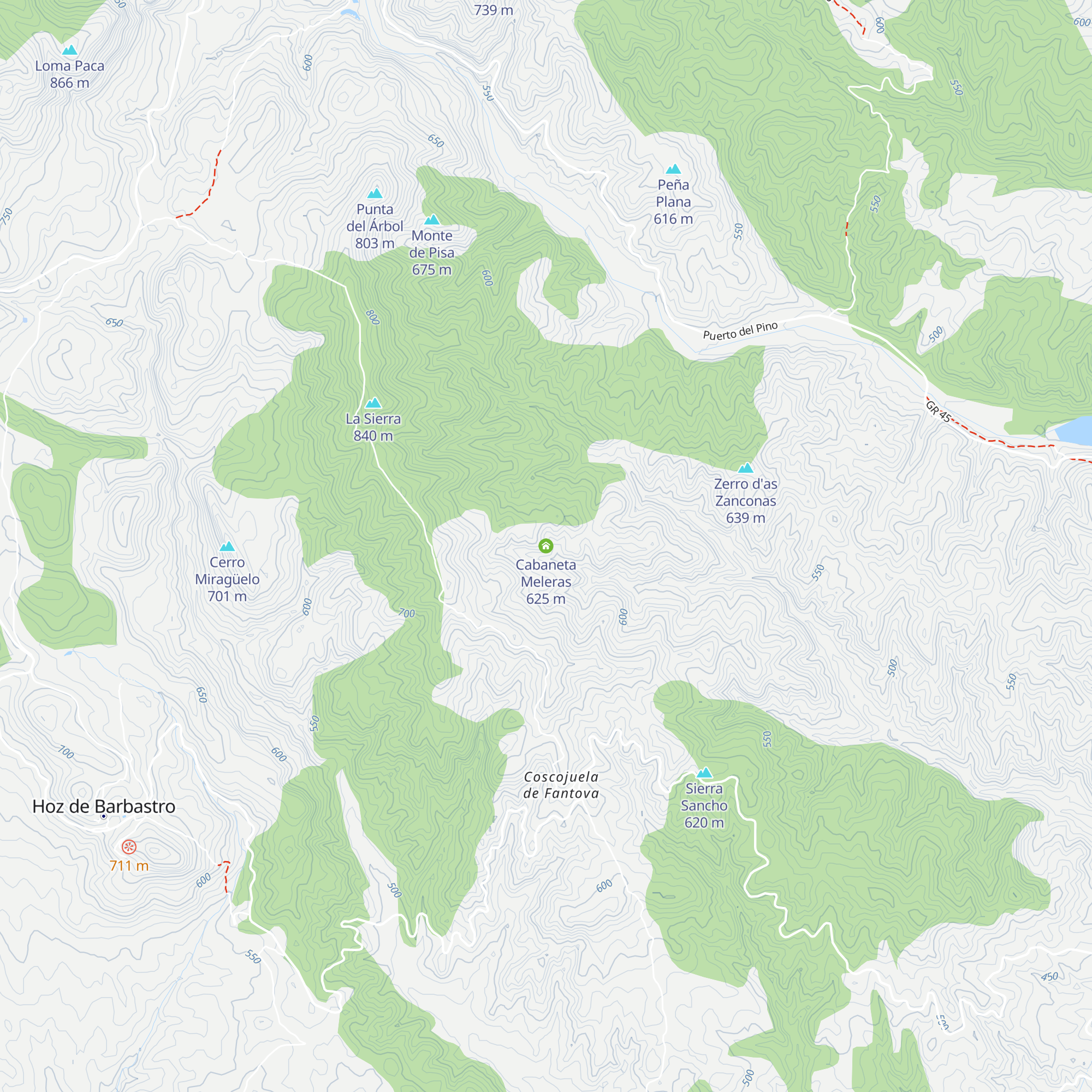 Cabaneta Meleras map