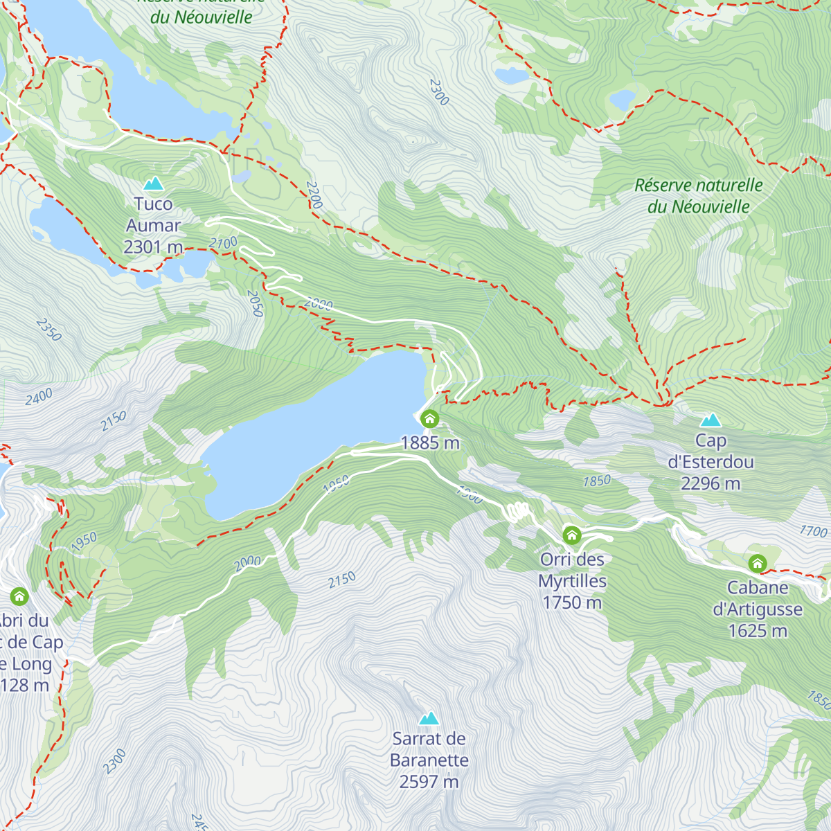 Refuge d'Orédon map