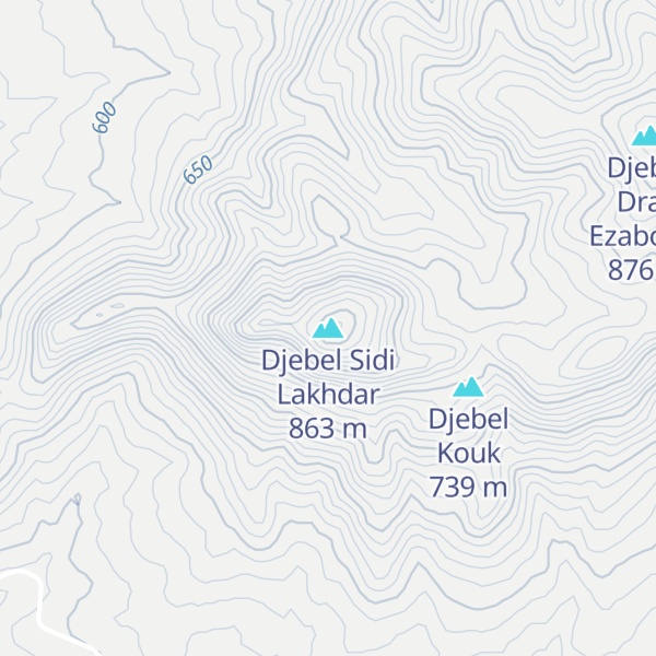 Map of Djebel Sidi Lakhdar