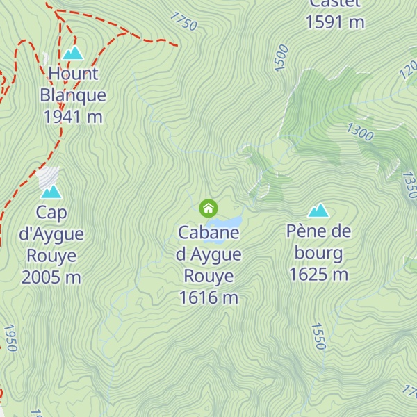 Map of Cabane d Aygue Rouye