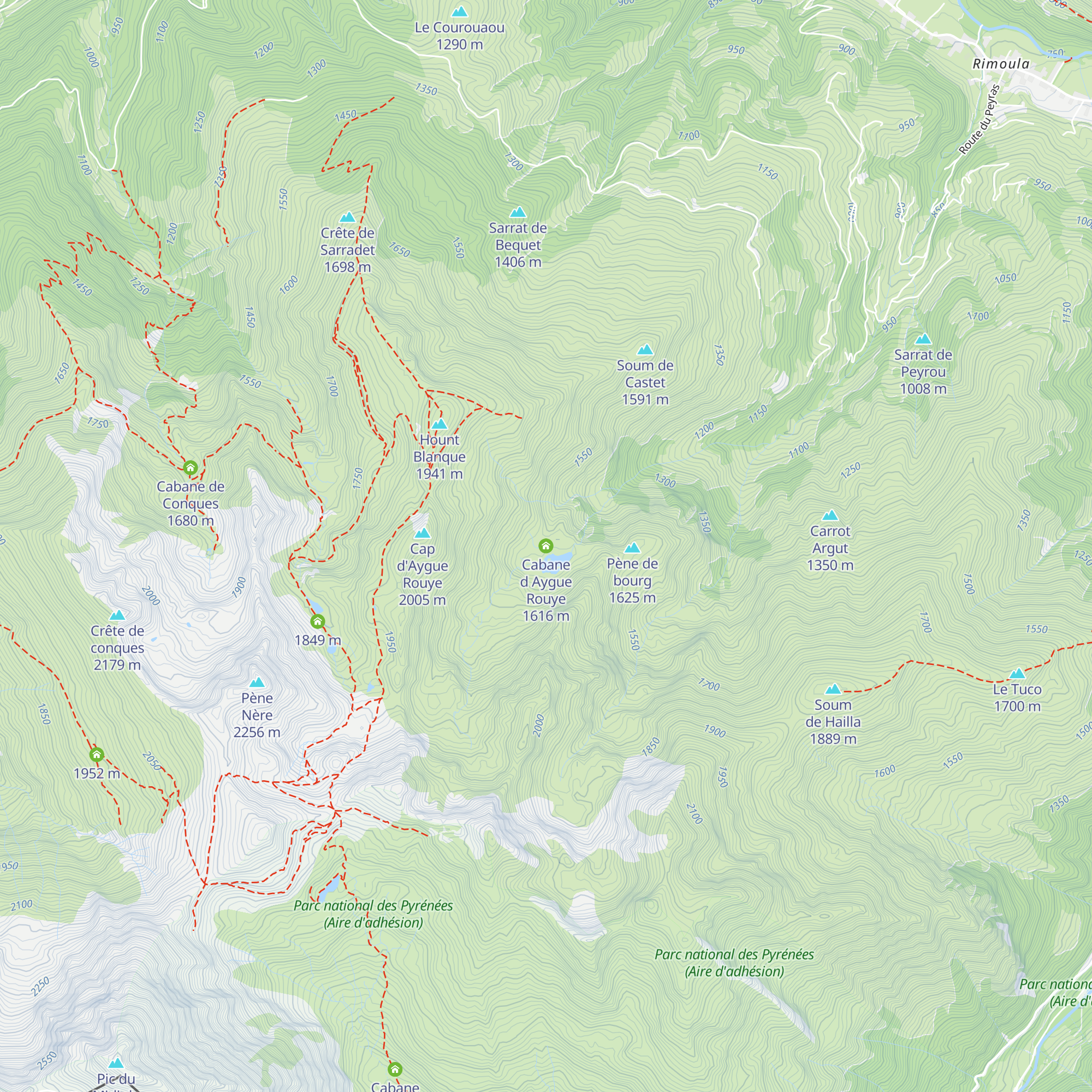 Cabane d Aygue Rouye map