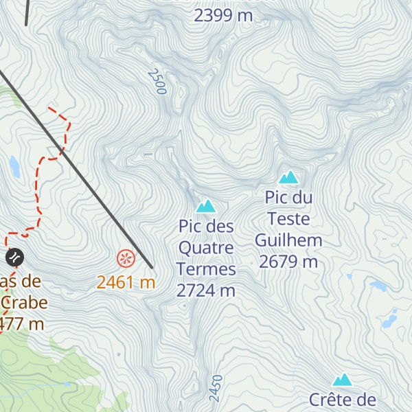 Map of Pic des Quatre Termes