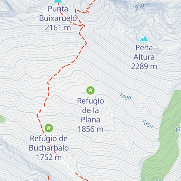 Map of Refugio de la Plana