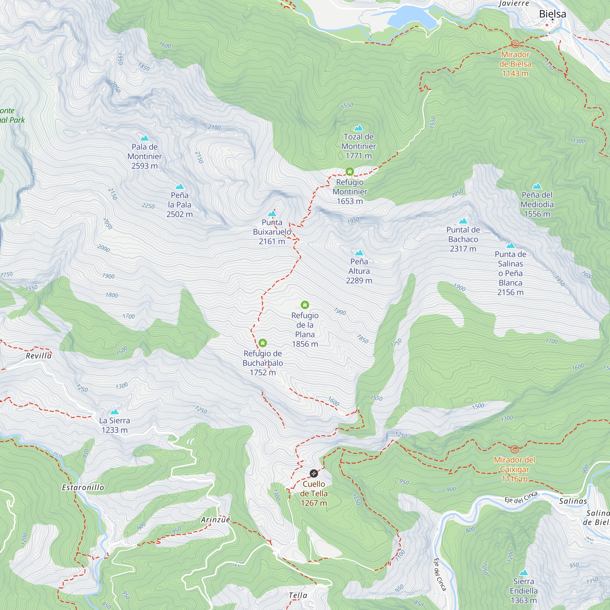 Refugio de la Plana map