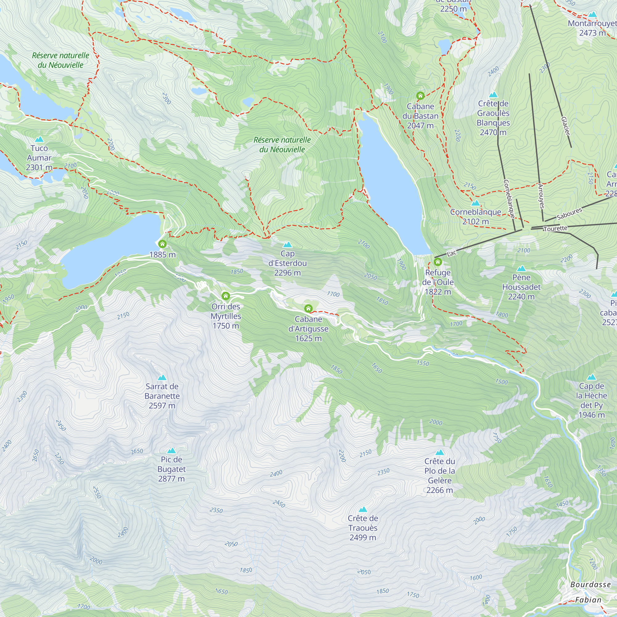 Cabane d'Artigusse map