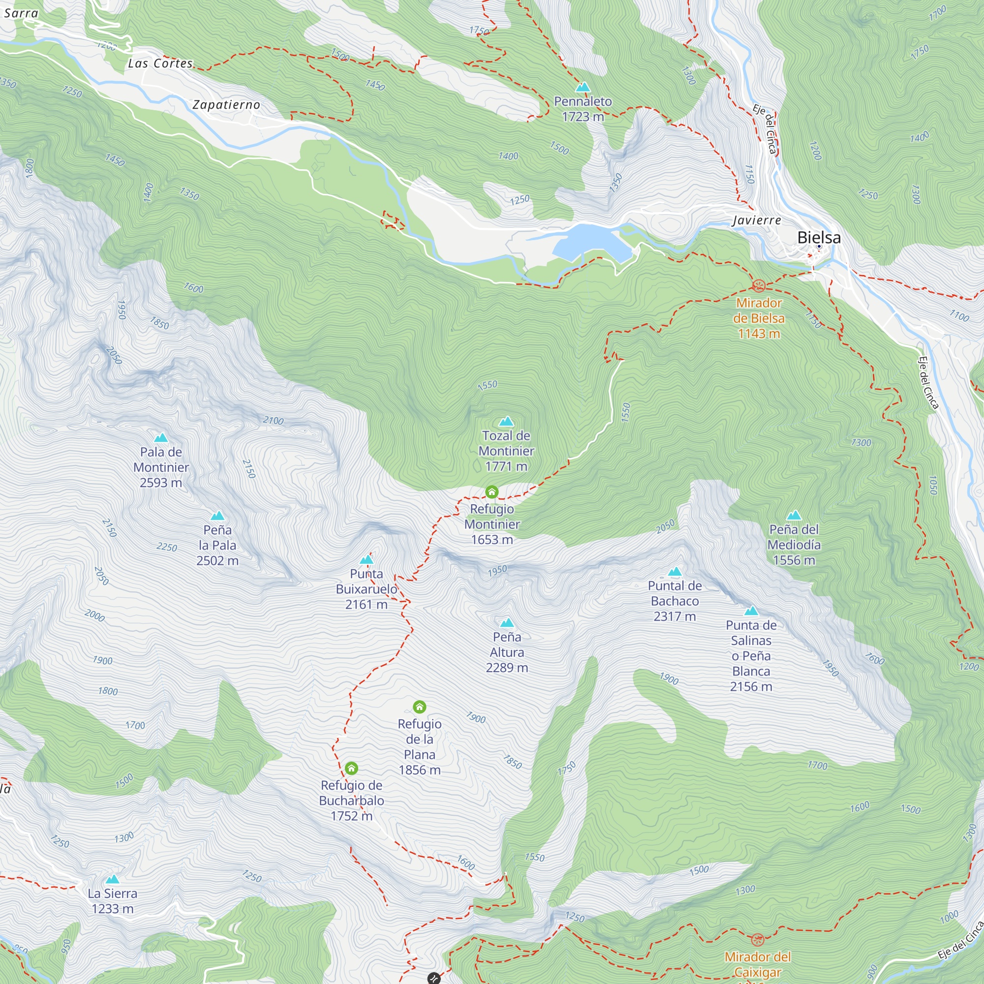 Refugio Montinier map