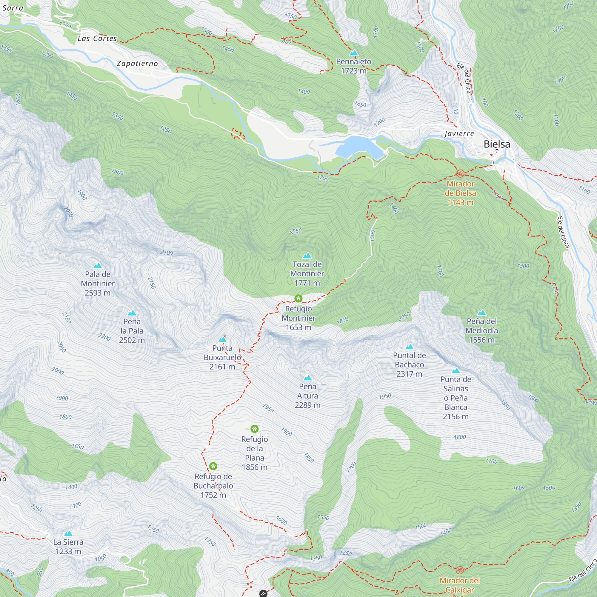 Refugio Montinier map