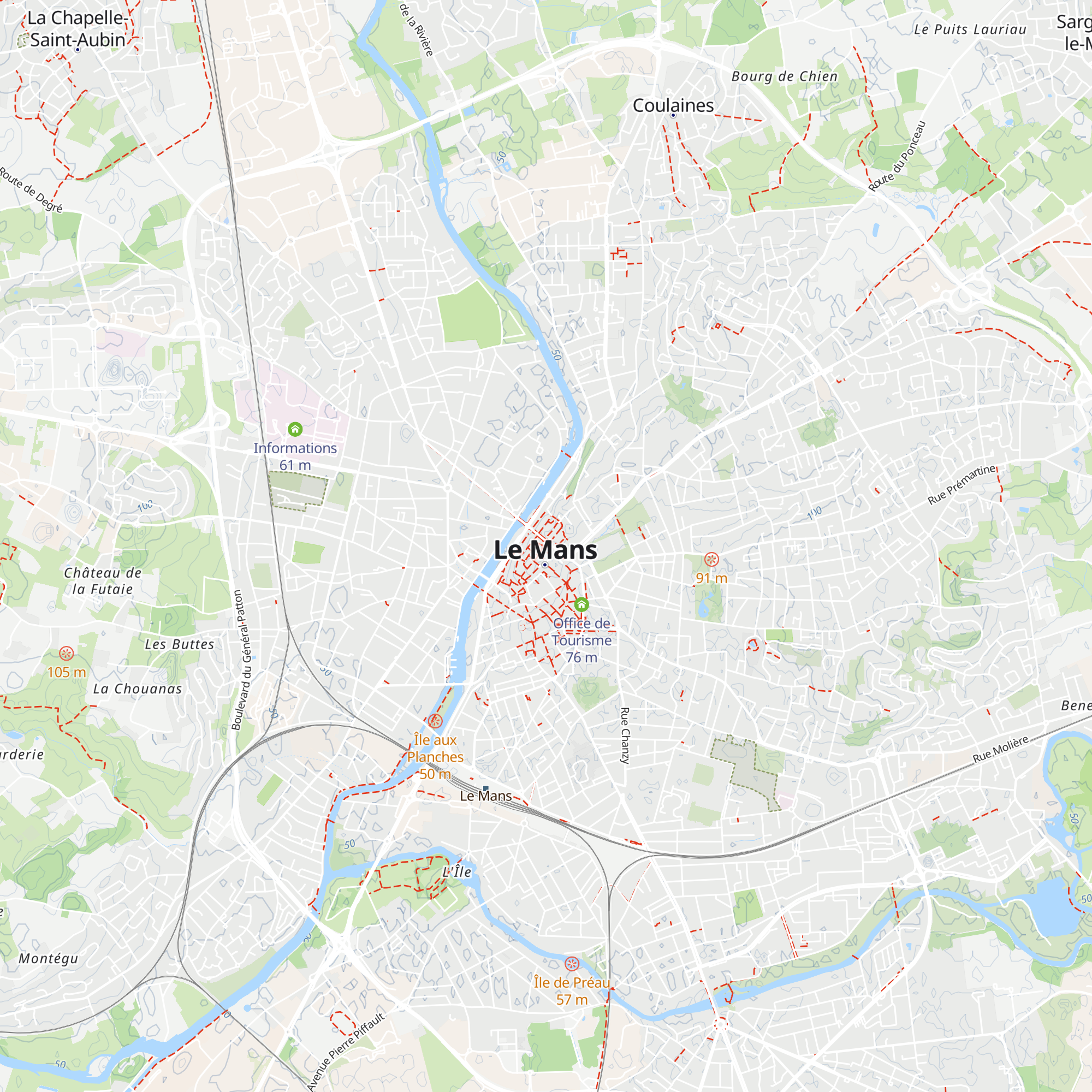 Office de tourisme du Mans map