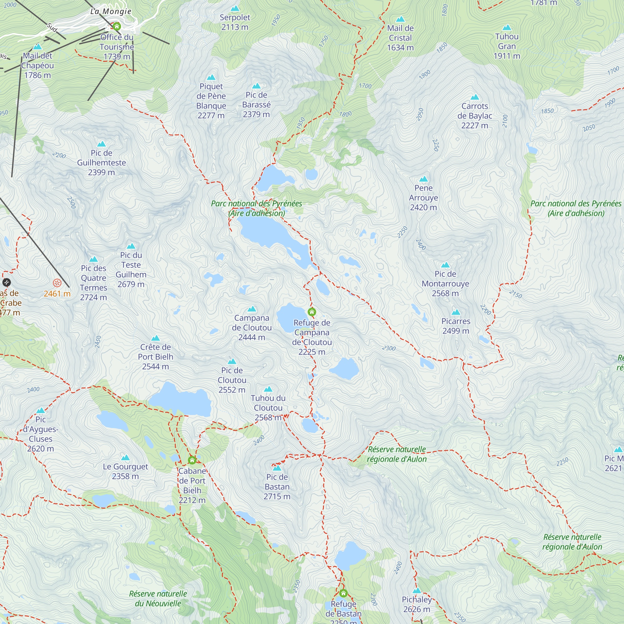 Refuge de Campana de Cloutou map