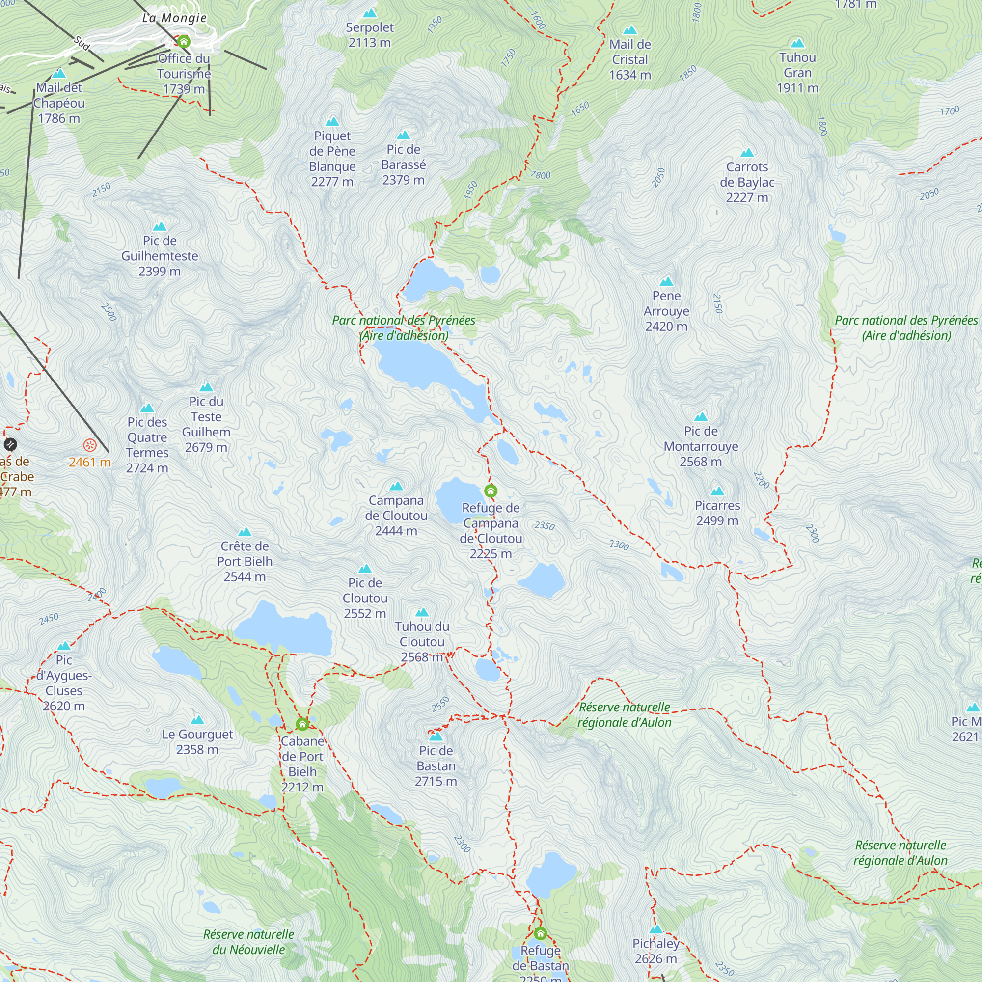 Refuge de Campana de Cloutou map