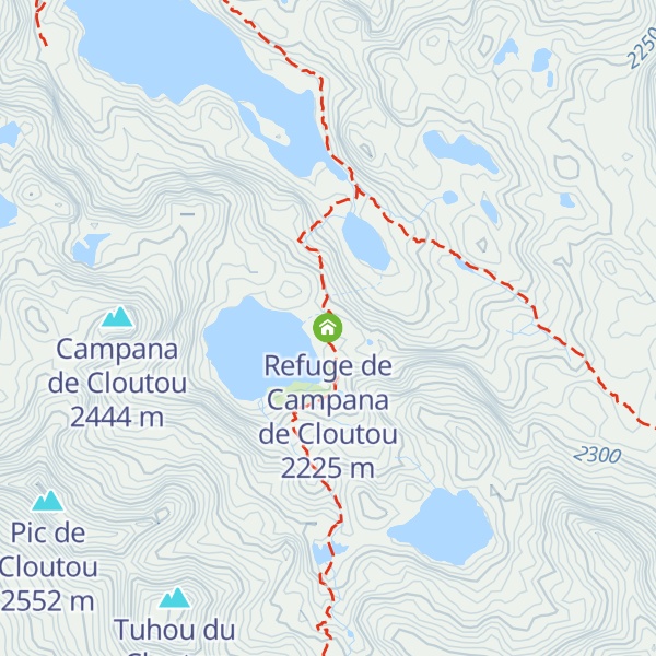 Map of Refuge de Campana de Cloutou